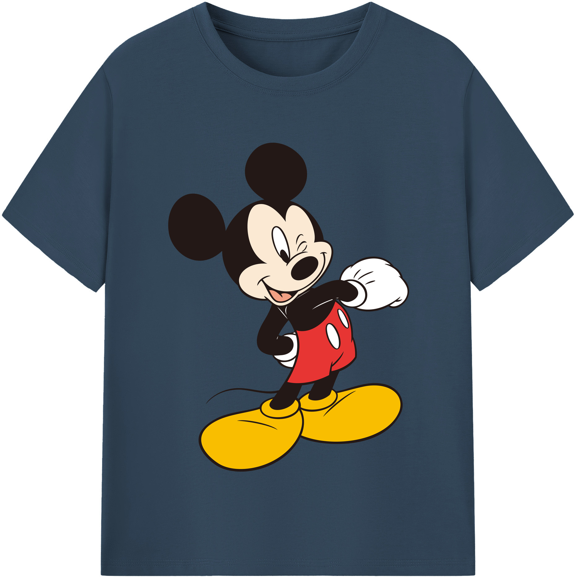 （画像用） ミッキーマウス Mickey Mouse レディースカジュアルプリントTシャツ（綿100％）