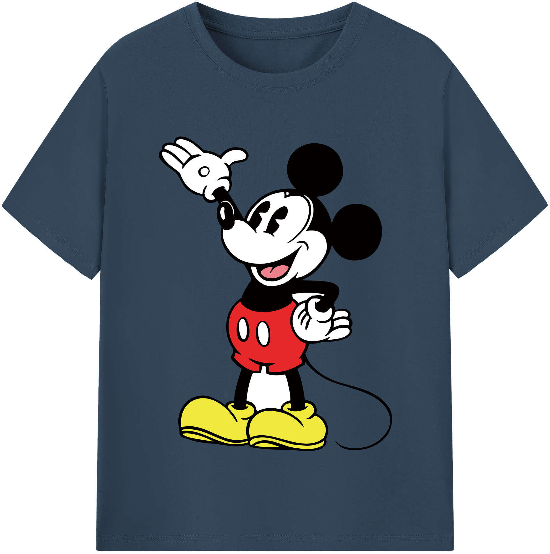 （画像用） ミッキーマウス Mickey Mouse レディースカジュアルプリントTシャツ（綿100％）