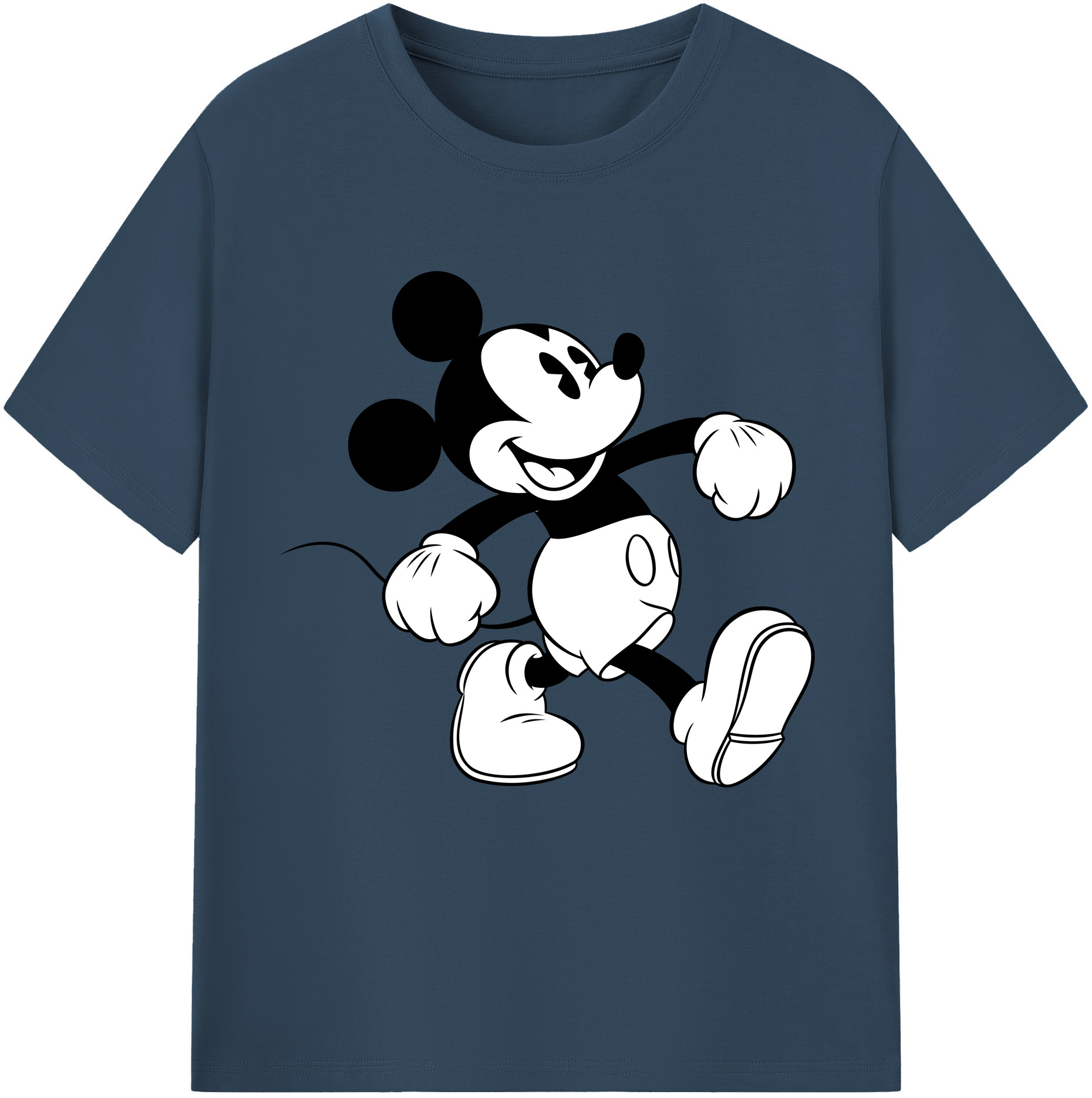 （画像用） ミッキーマウス Mickey Mouse レディースカジュアルプリントTシャツ（綿100％）