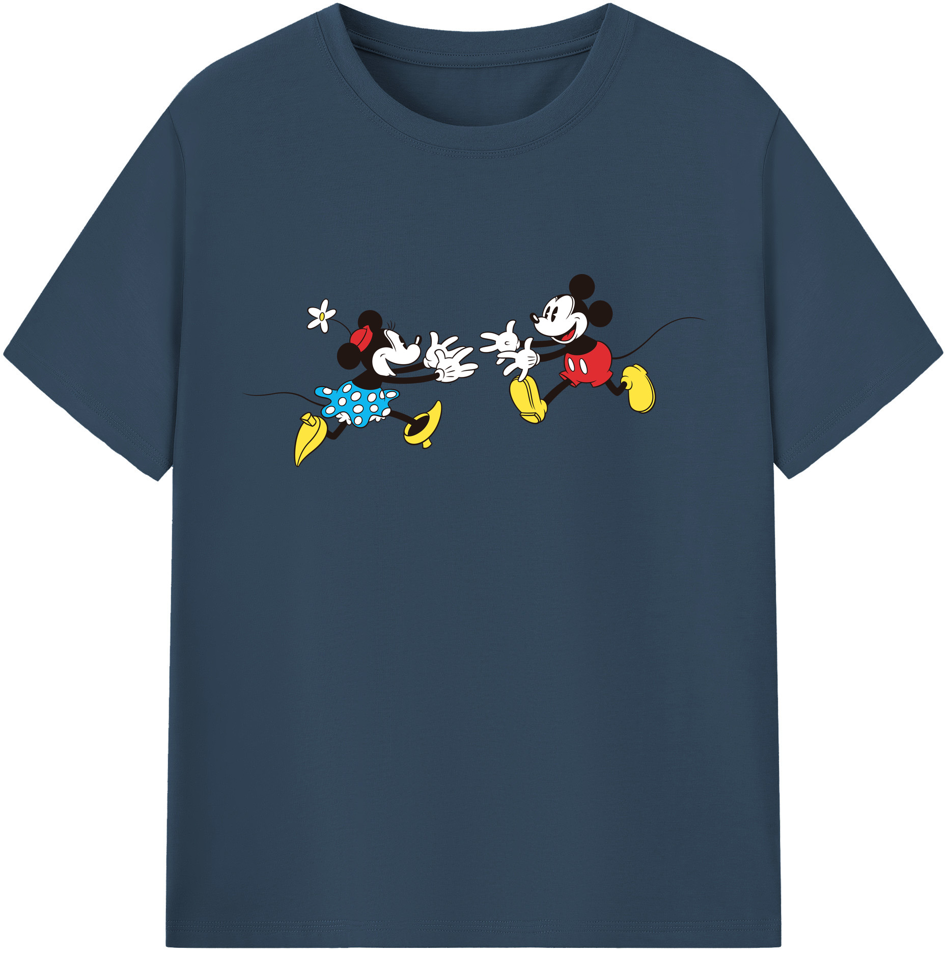 （画像用） ミッキーマウス Mickey Mouse レディースカジュアルプリントTシャツ（綿100％）