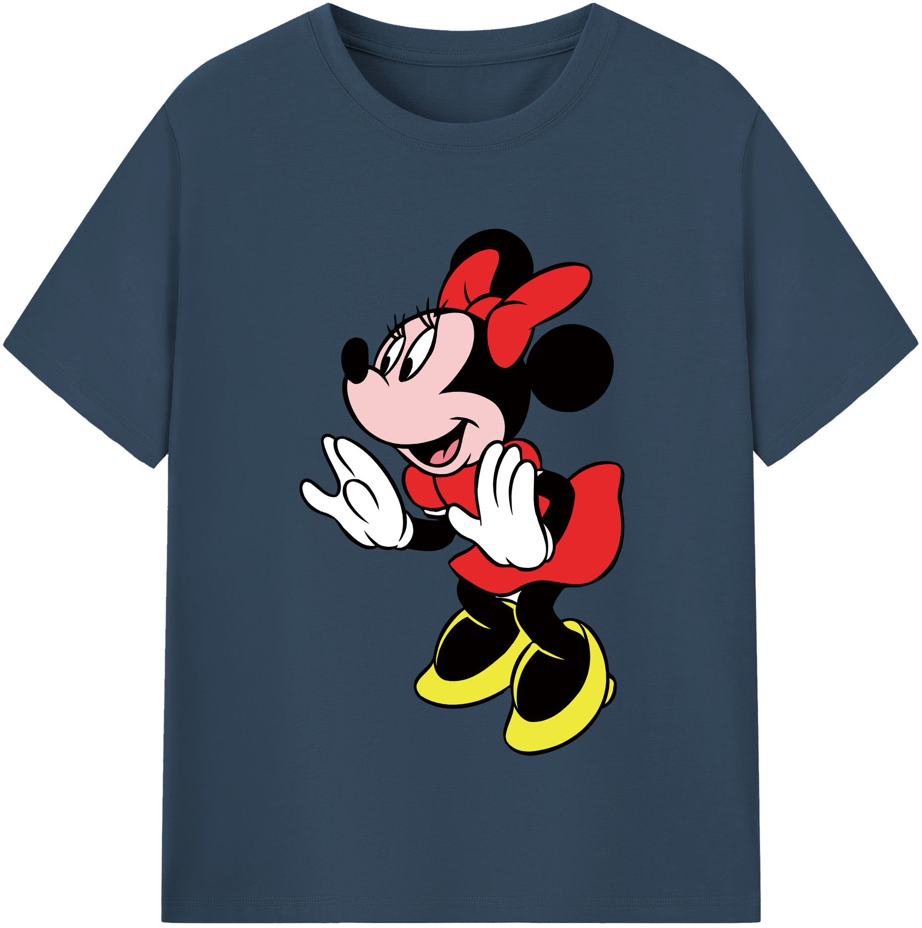 （画像用） ミッキーマウス Mickey Mouse レディースカジュアルプリントTシャツ（綿100％）