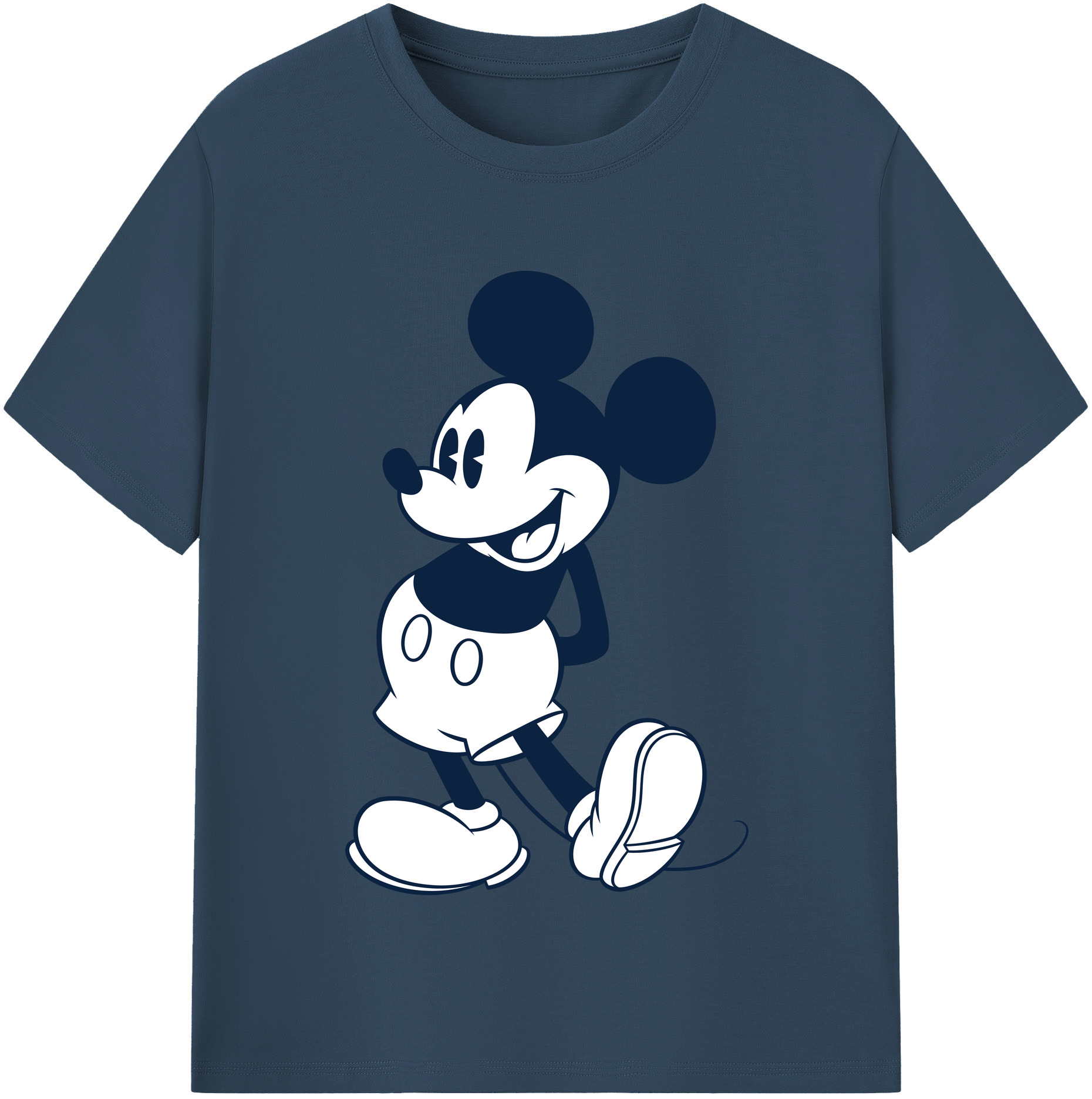 （画像用） ミッキーマウス Mickey Mouse レディースカジュアルプリントTシャツ（綿100％）