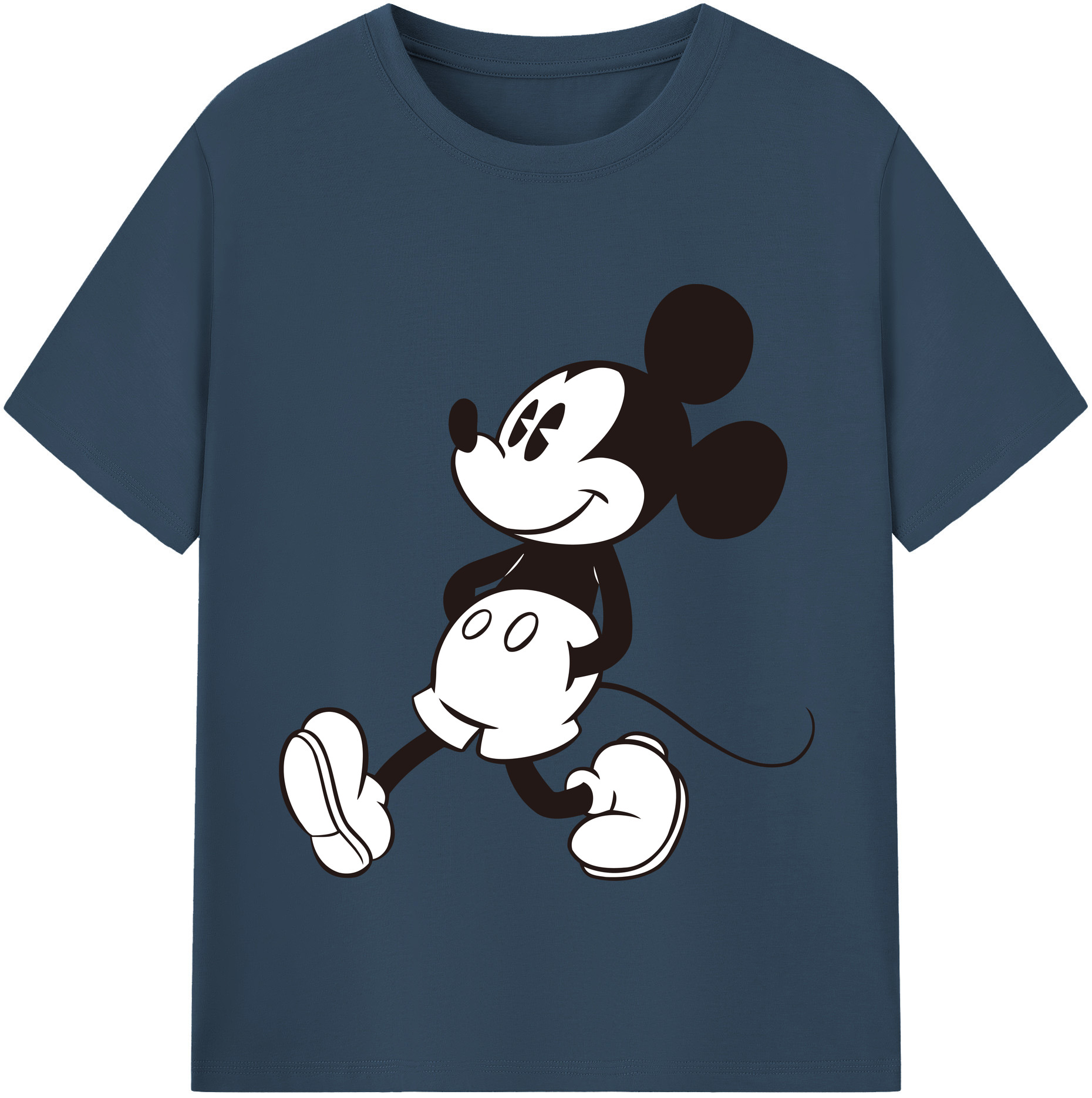 （画像用） ミッキーマウス Mickey Mouse レディースカジュアルプリントTシャツ（綿100％）