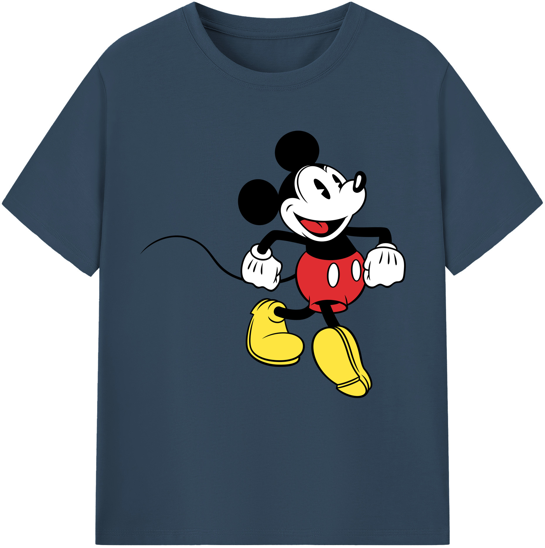 （画像用） ミッキーマウス Mickey Mouse レディースカジュアルプリントTシャツ（綿100％）
