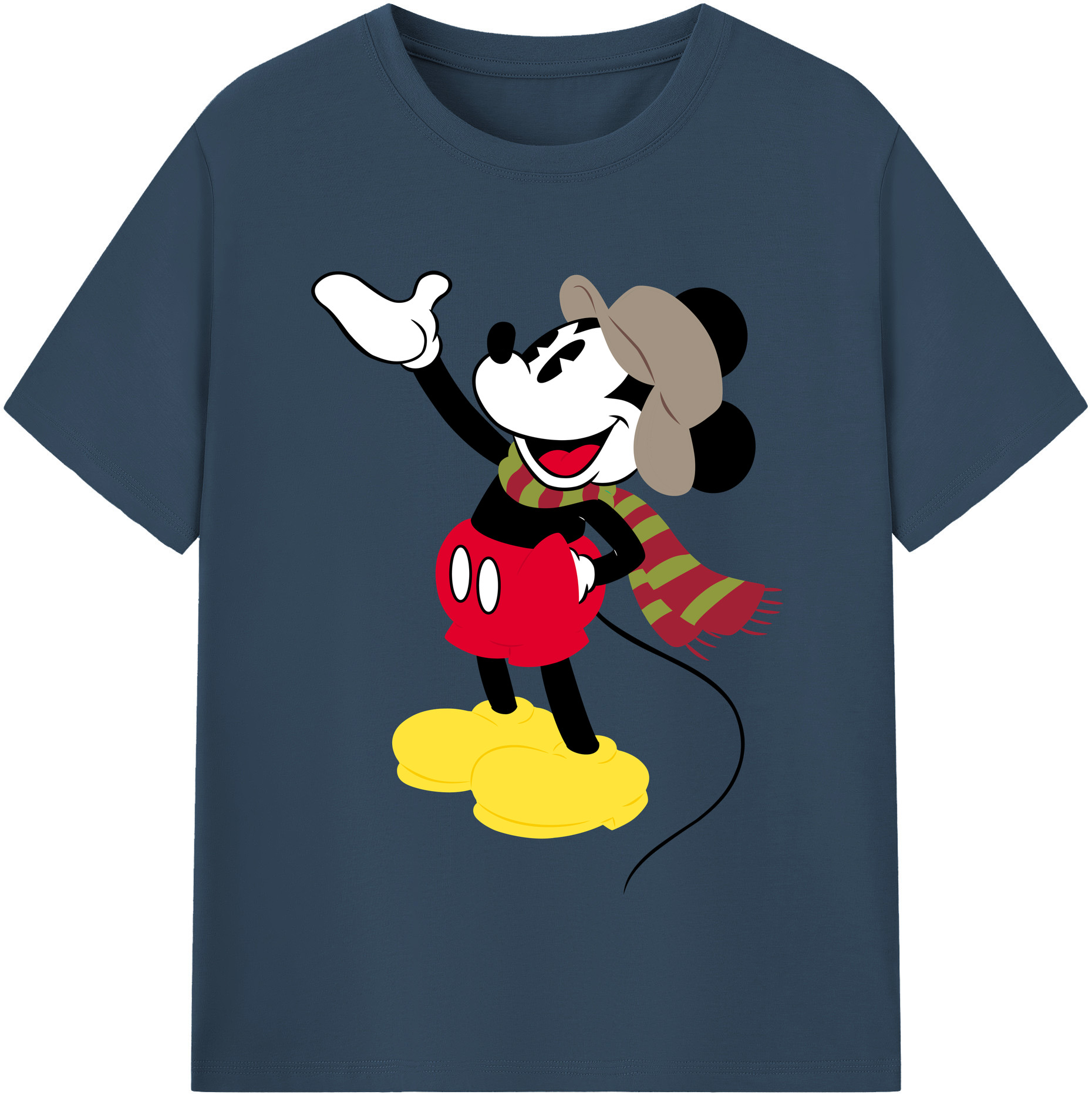 （画像用） ミッキーマウス Mickey Mouse レディースカジュアルプリントTシャツ（綿100％）