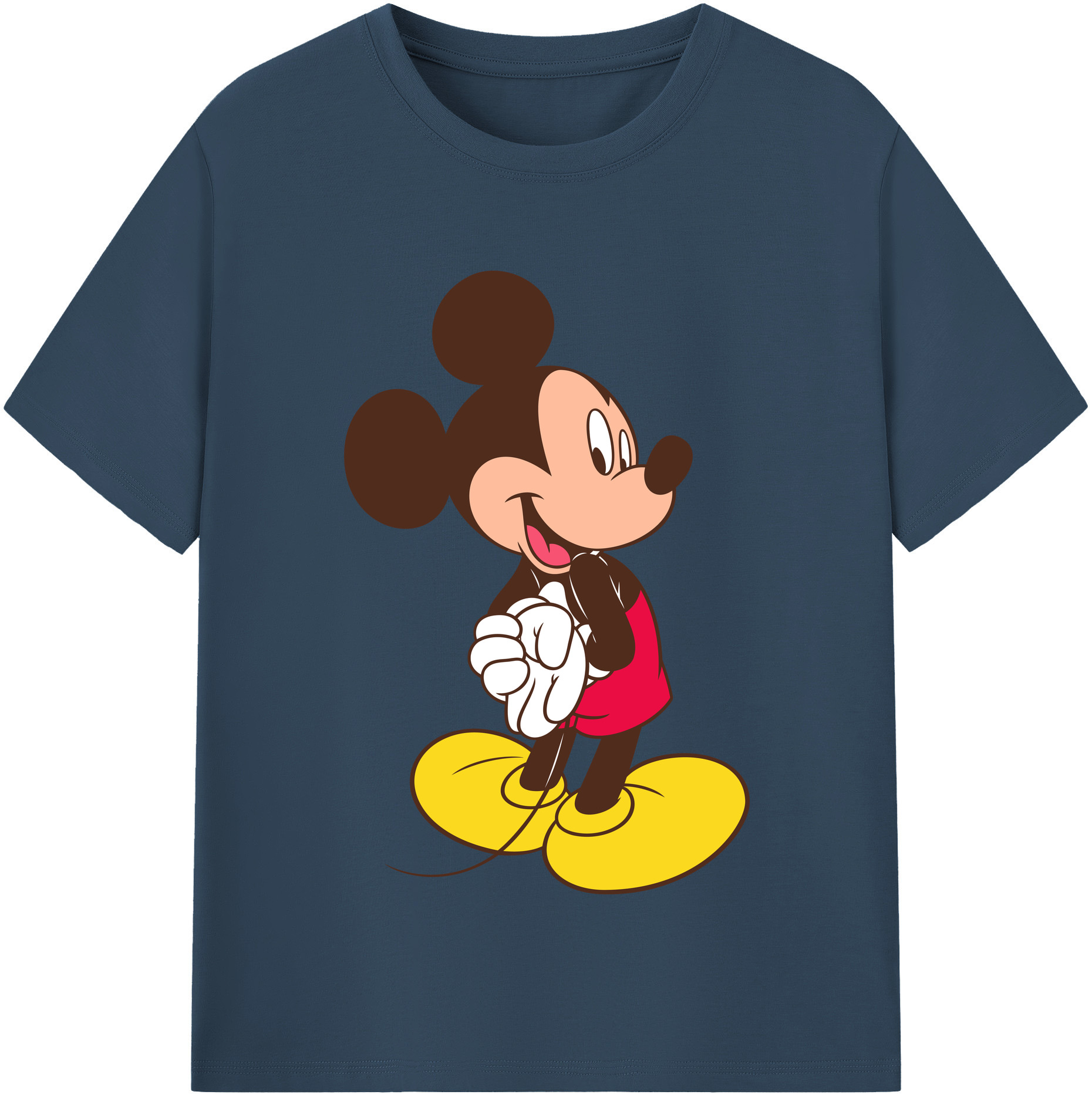 （画像用） ミッキーマウス Mickey Mouse レディースカジュアルプリントTシャツ（綿100％）