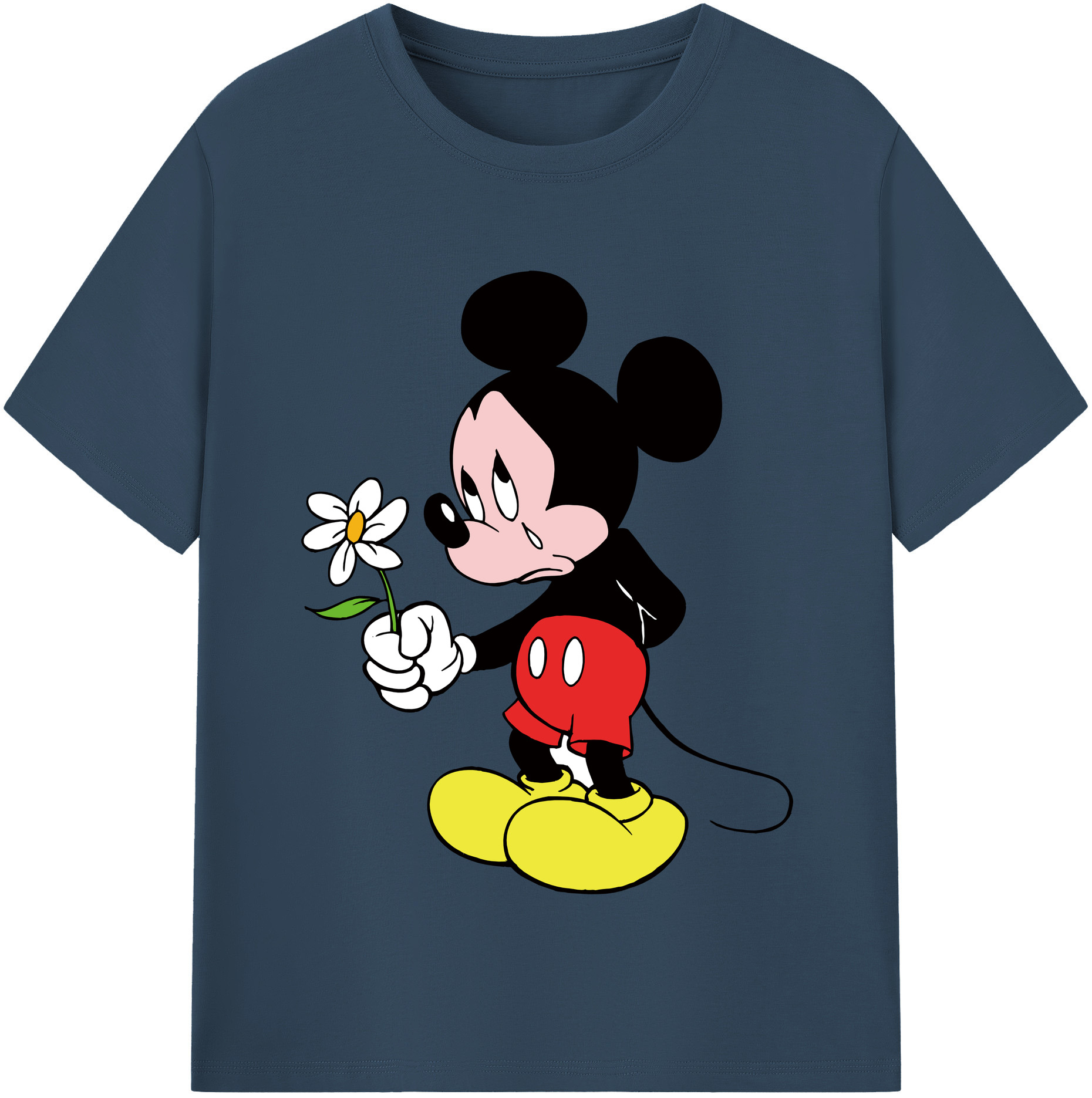 （画像用） ミッキーマウス Mickey Mouse レディースカジュアルプリントTシャツ（綿100％）