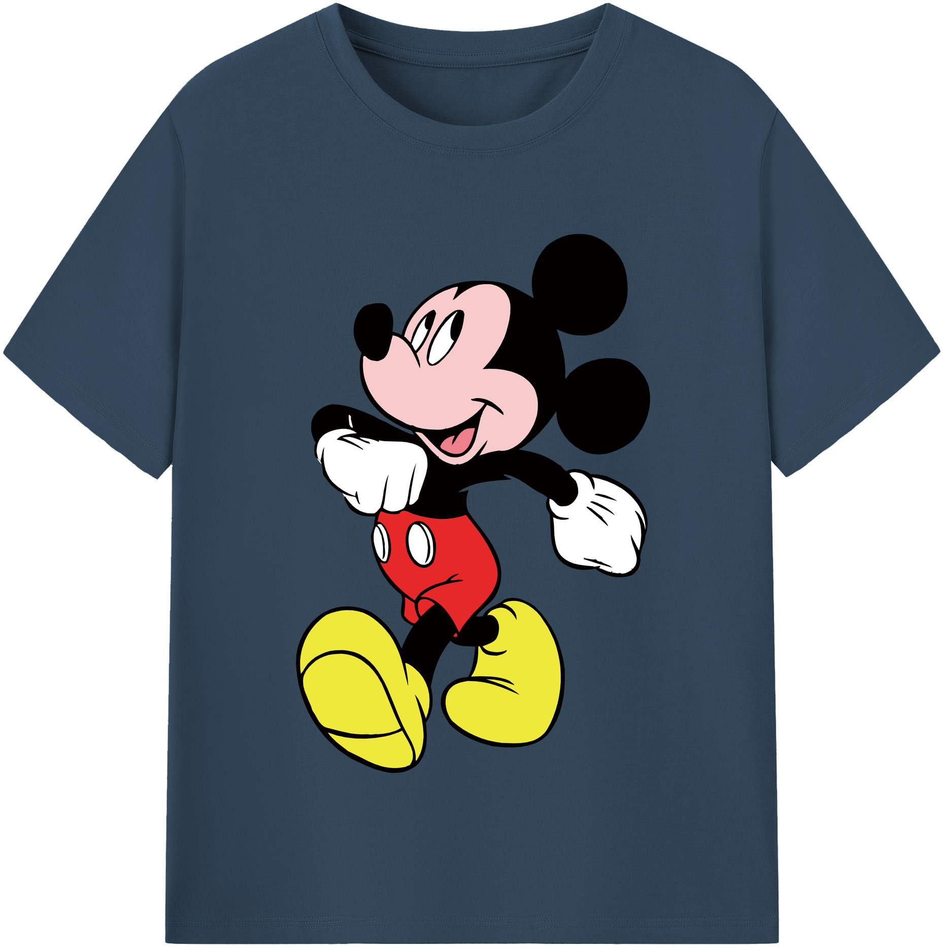 （画像用） ミッキーマウス Mickey Mouse レディースカジュアルプリントTシャツ（綿100％）