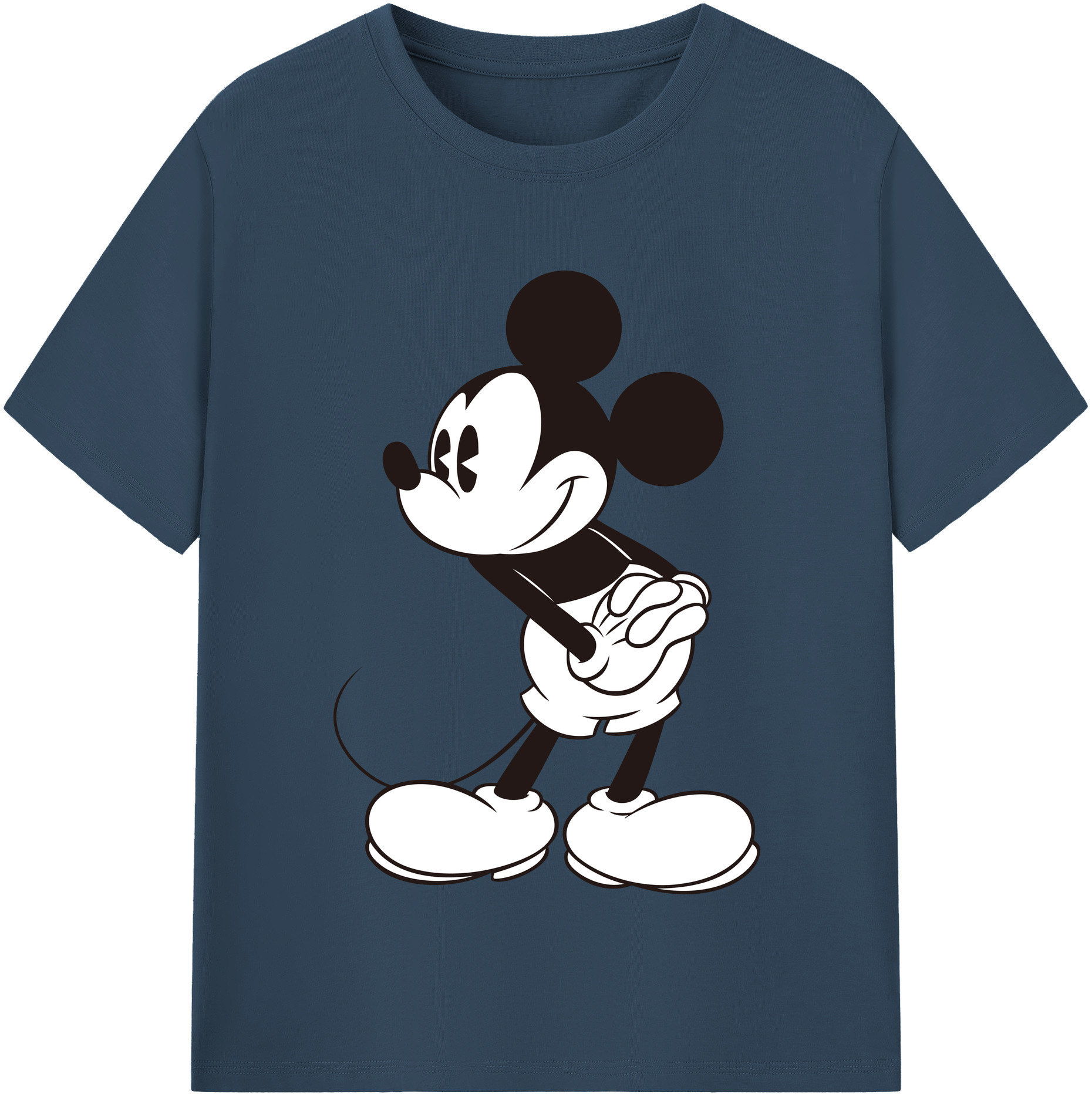 （画像用） ミッキーマウス Mickey Mouse レディースカジュアルプリントTシャツ（綿100％）