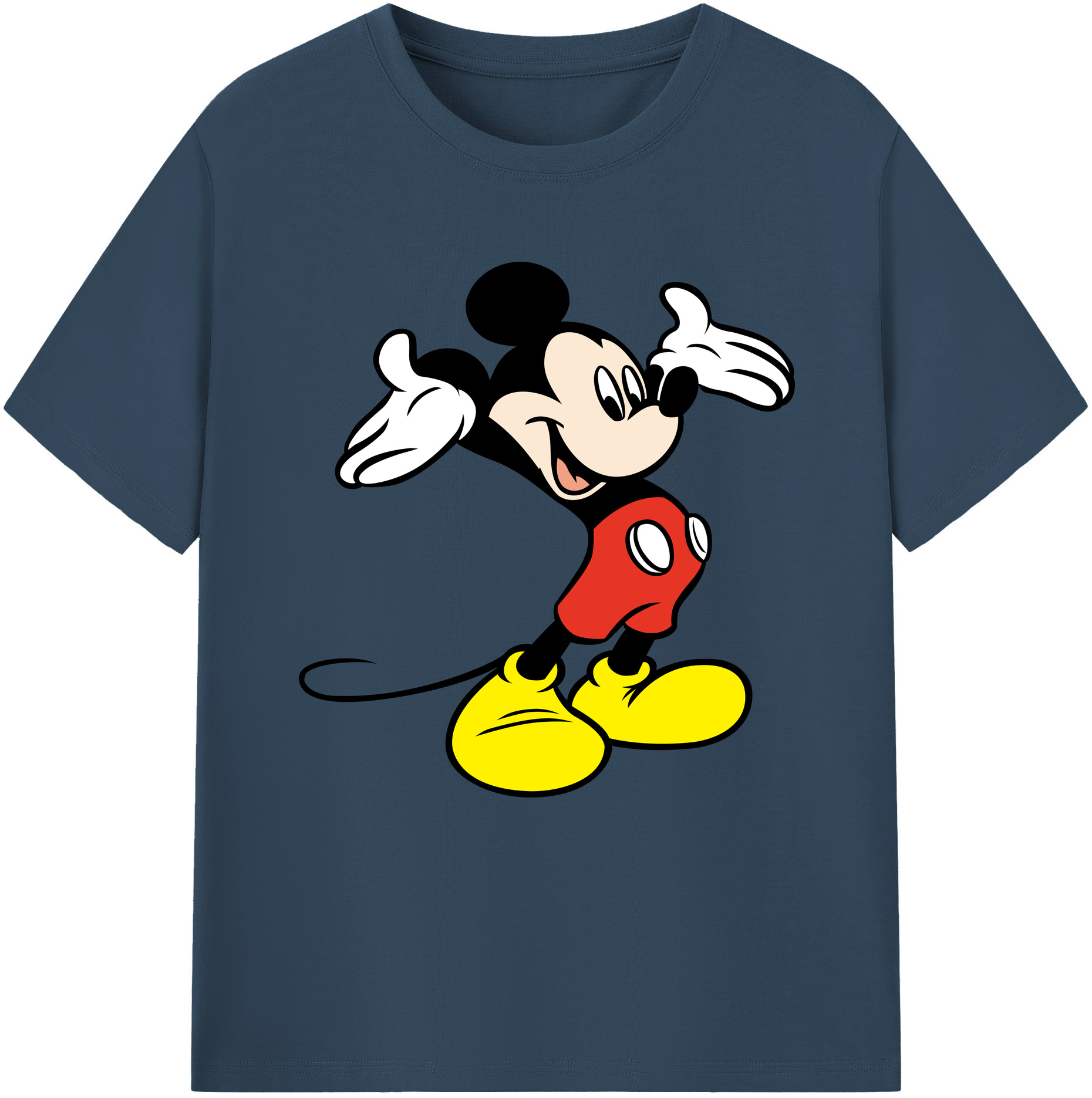 （画像用） ミッキーマウス Mickey Mouse レディースカジュアルプリントTシャツ（綿100％）