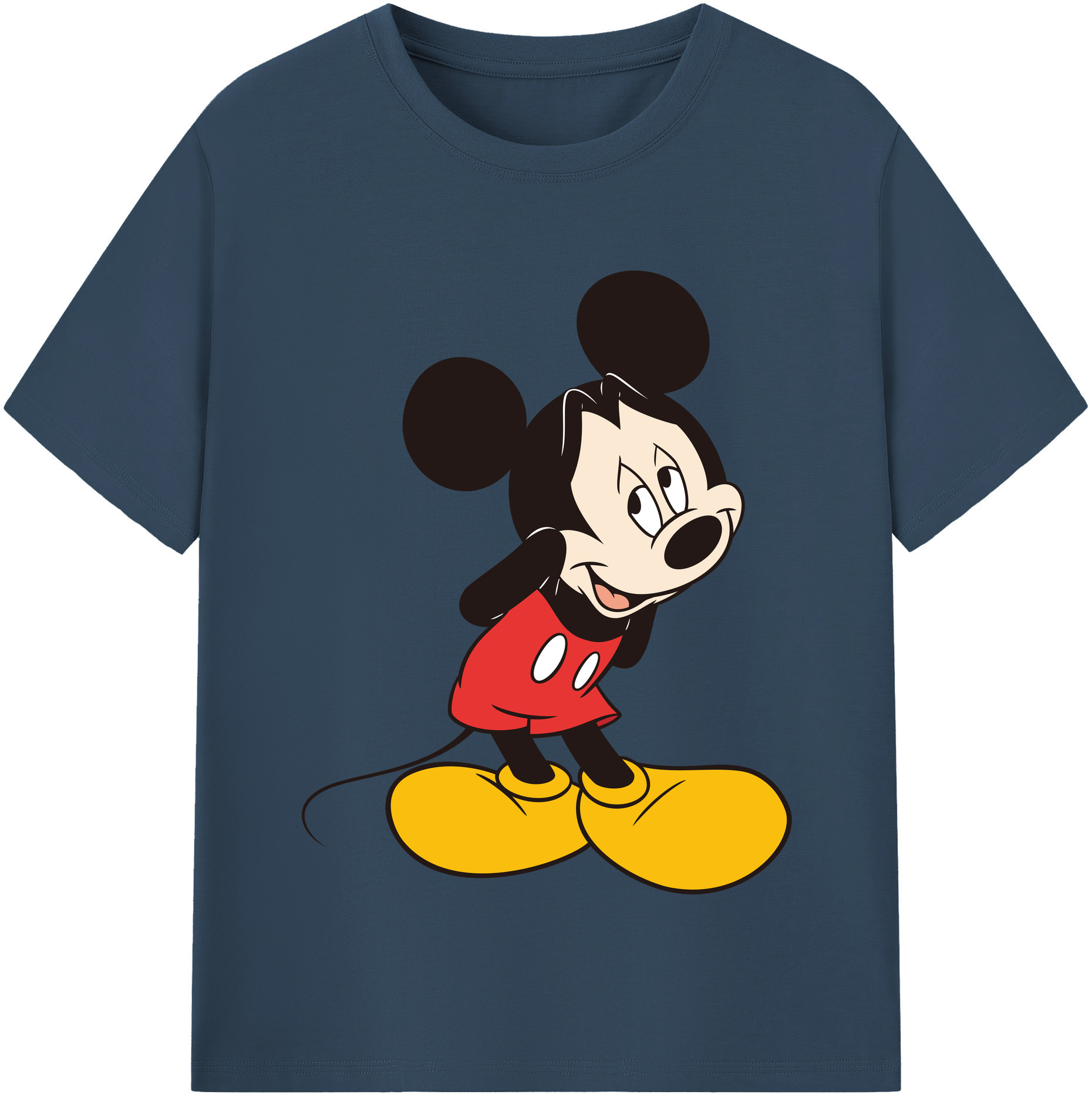 （画像用） ミッキーマウス Mickey Mouse レディースカジュアルプリントTシャツ（綿100％）