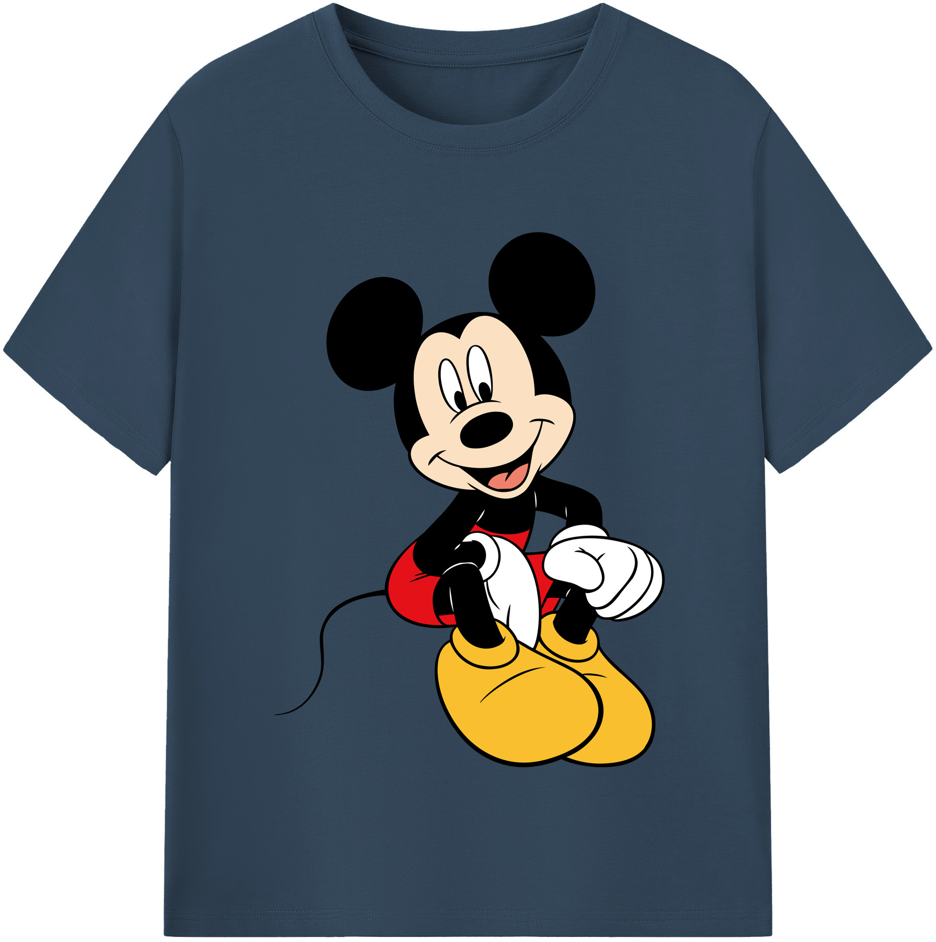 （画像用） ミッキーマウス Mickey Mouse レディースカジュアルプリントTシャツ（綿100％）