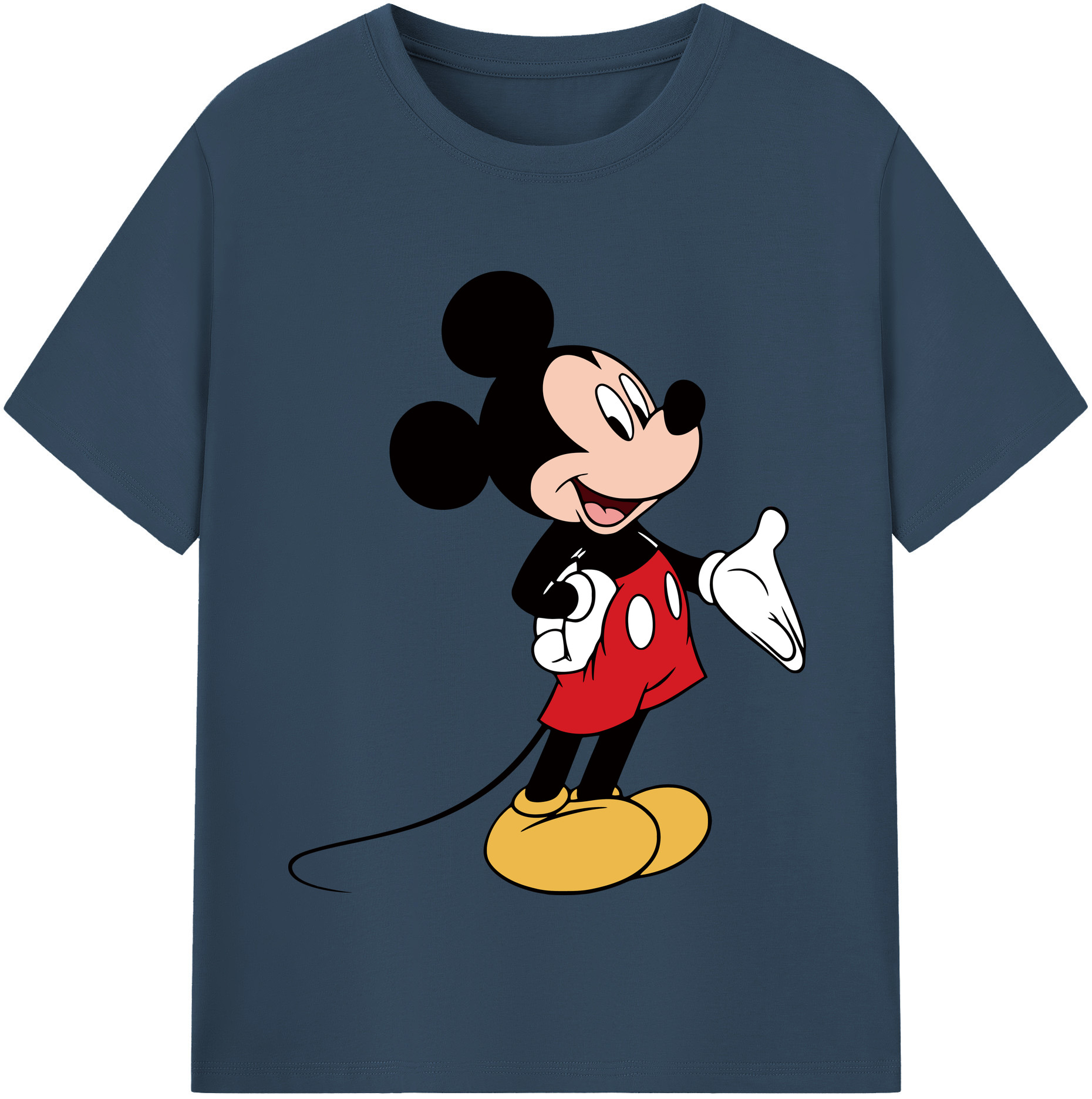 （画像用） ミッキーマウス Mickey Mouse レディースカジュアルプリントTシャツ（綿100％）