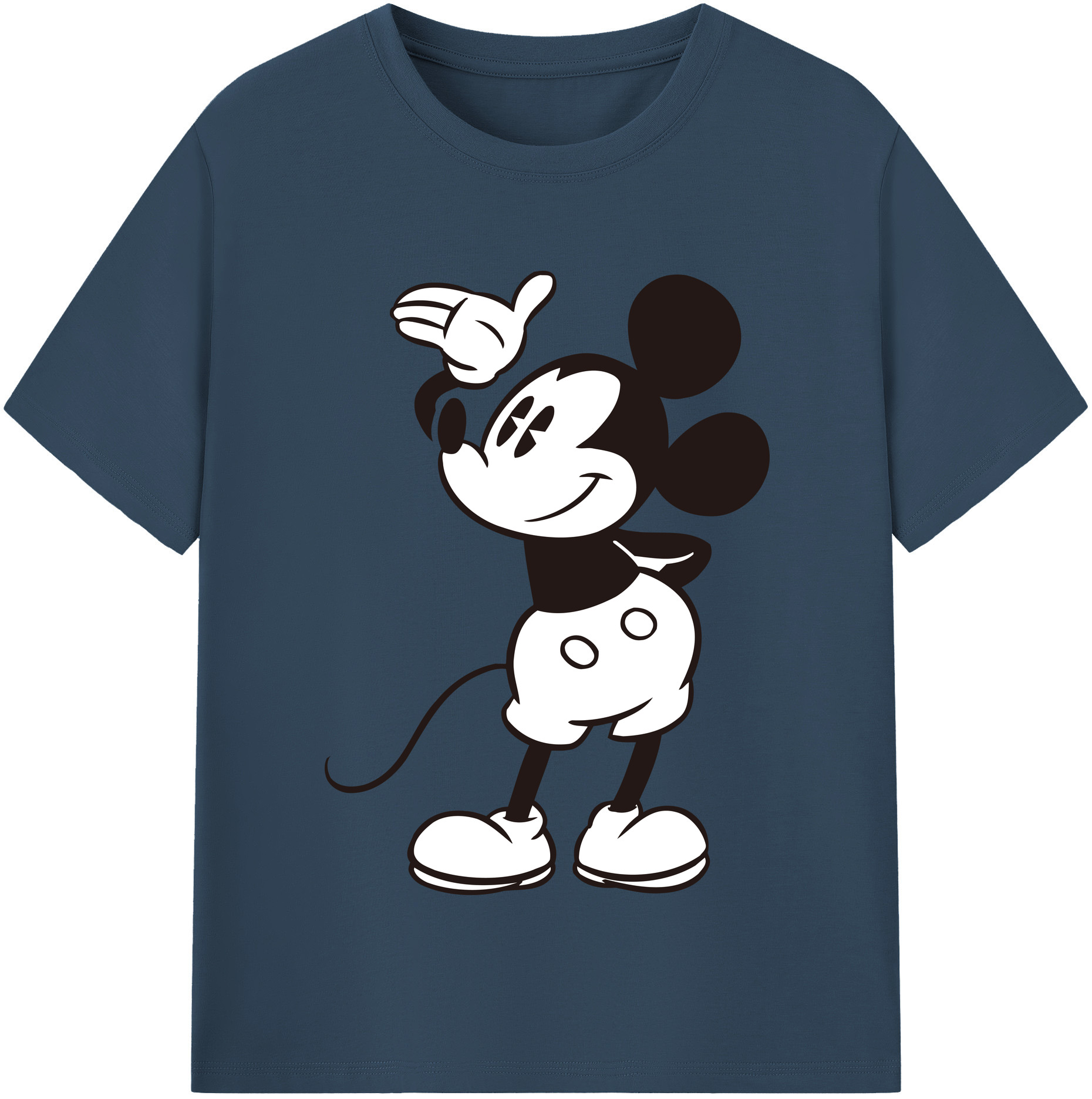 （画像用） ミッキーマウス Mickey Mouse レディースカジュアルプリントTシャツ（綿100％）
