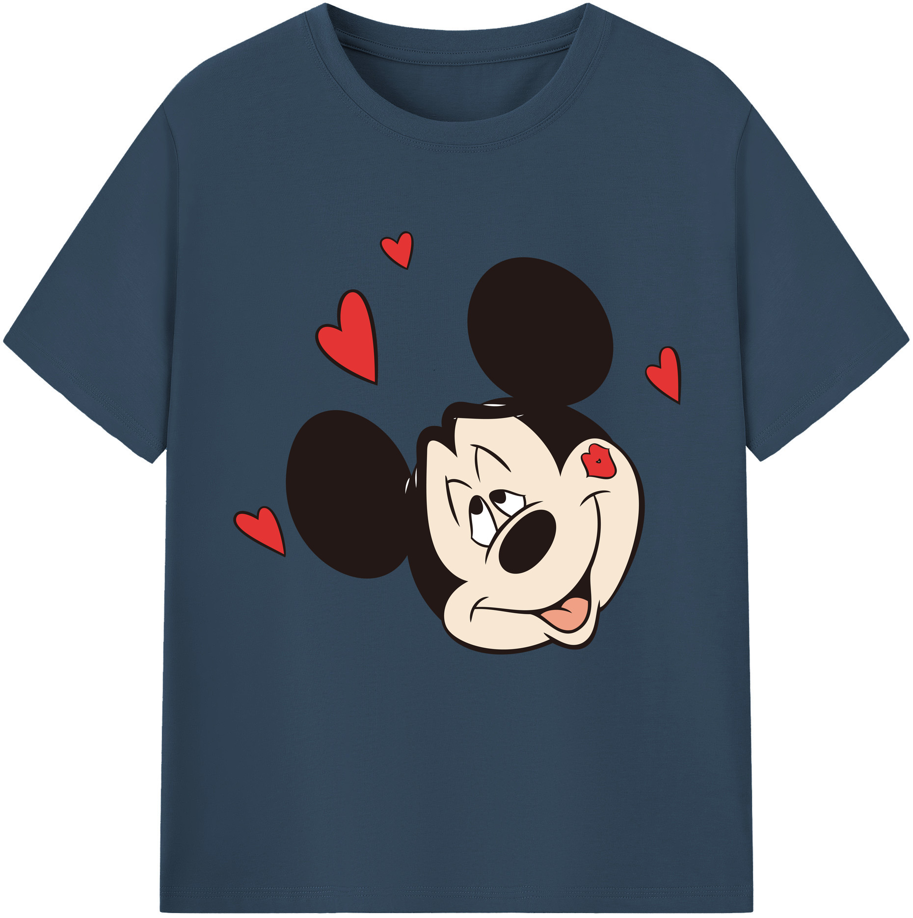 （画像用） ミッキーマウス Mickey Mouse レディースカジュアルプリントTシャツ（綿100％）