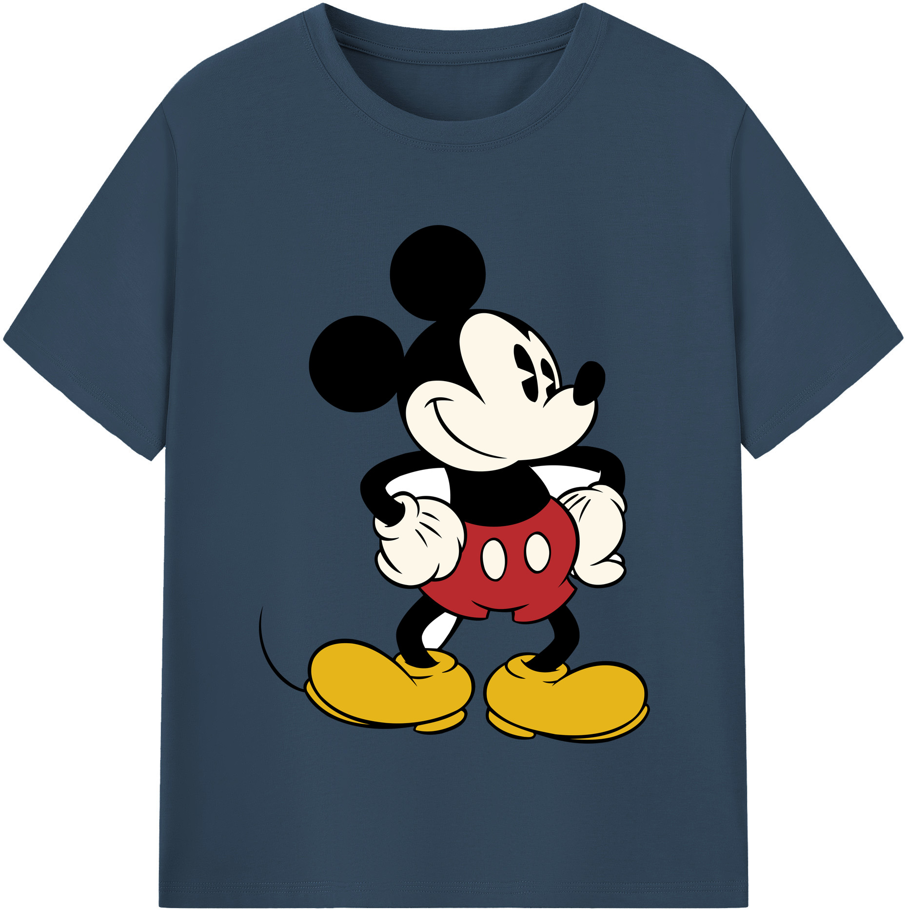 （画像用） ミッキーマウス Mickey Mouse レディースカジュアルプリントTシャツ（綿100％）