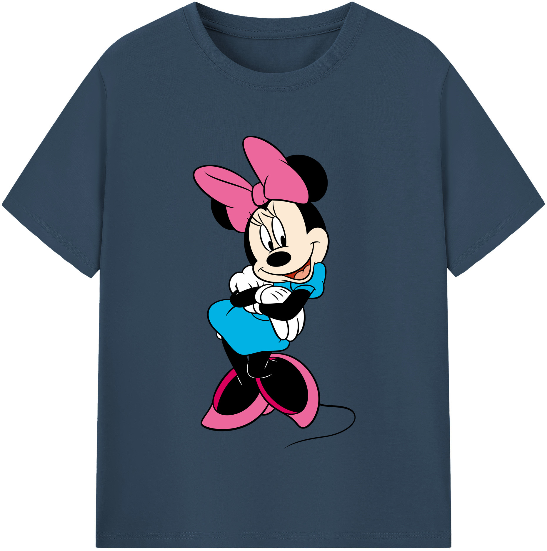 （画像用） ミッキーマウス Mickey Mouse レディースカジュアルプリントTシャツ（綿100％）