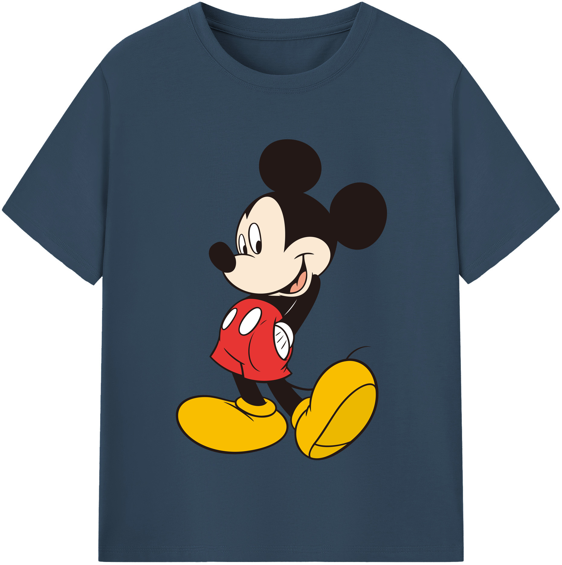（画像用） ミッキーマウス Mickey Mouse レディースカジュアルプリントTシャツ（綿100％）