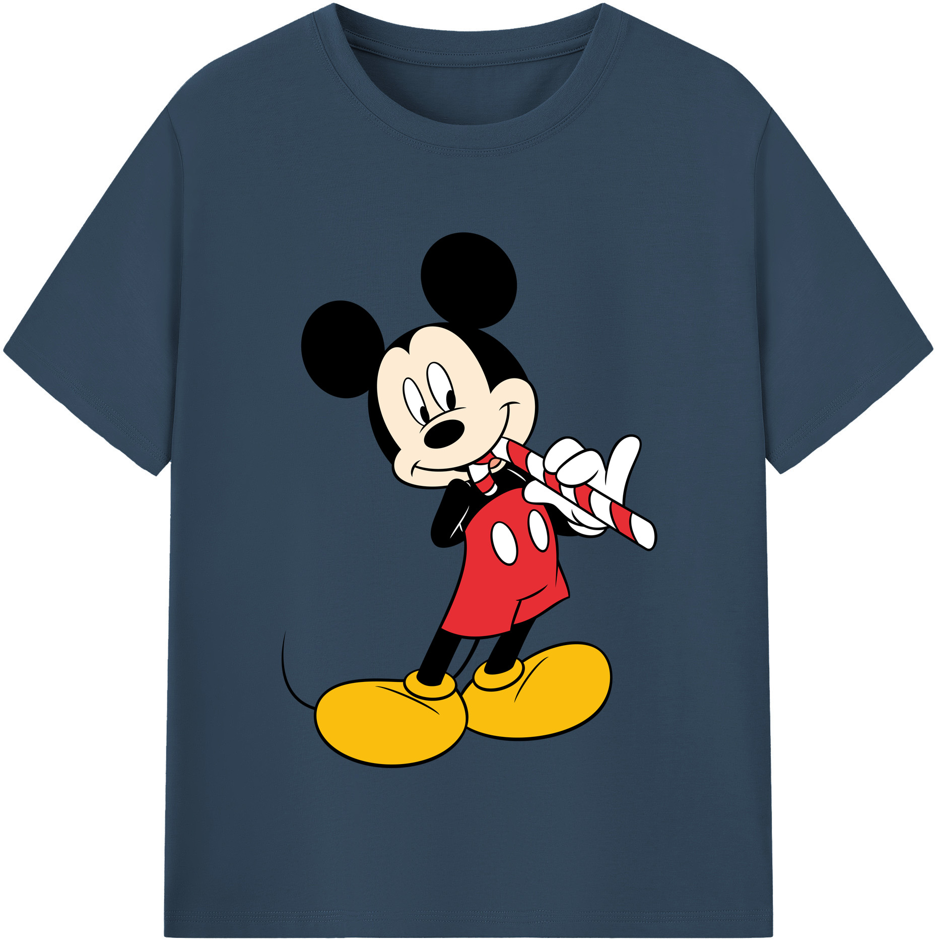 （画像用） ミッキーマウス Mickey Mouse レディースカジュアルプリントTシャツ（綿100％）