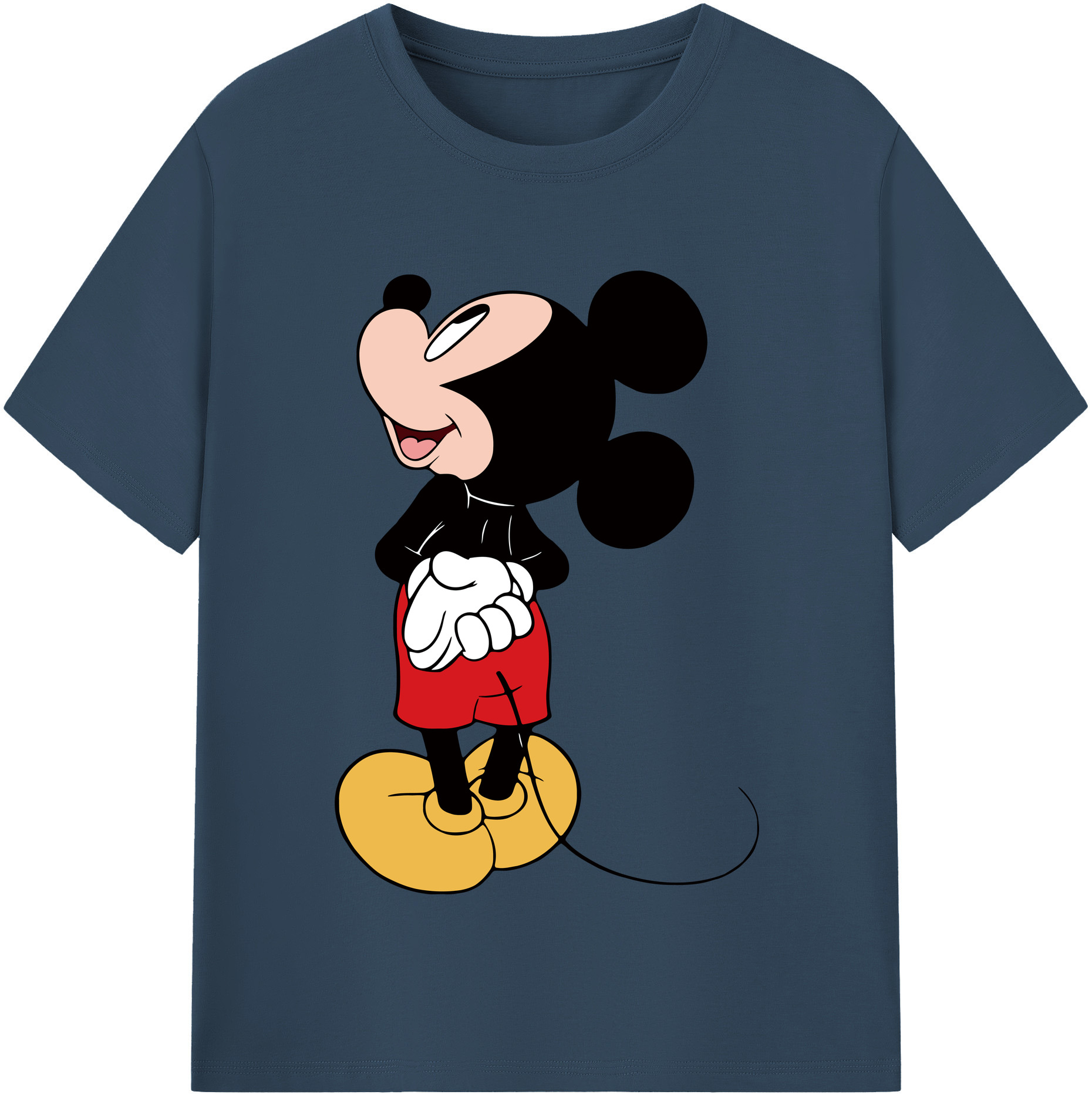 （画像用） ミッキーマウス Mickey Mouse レディースカジュアルプリントTシャツ（綿100％）