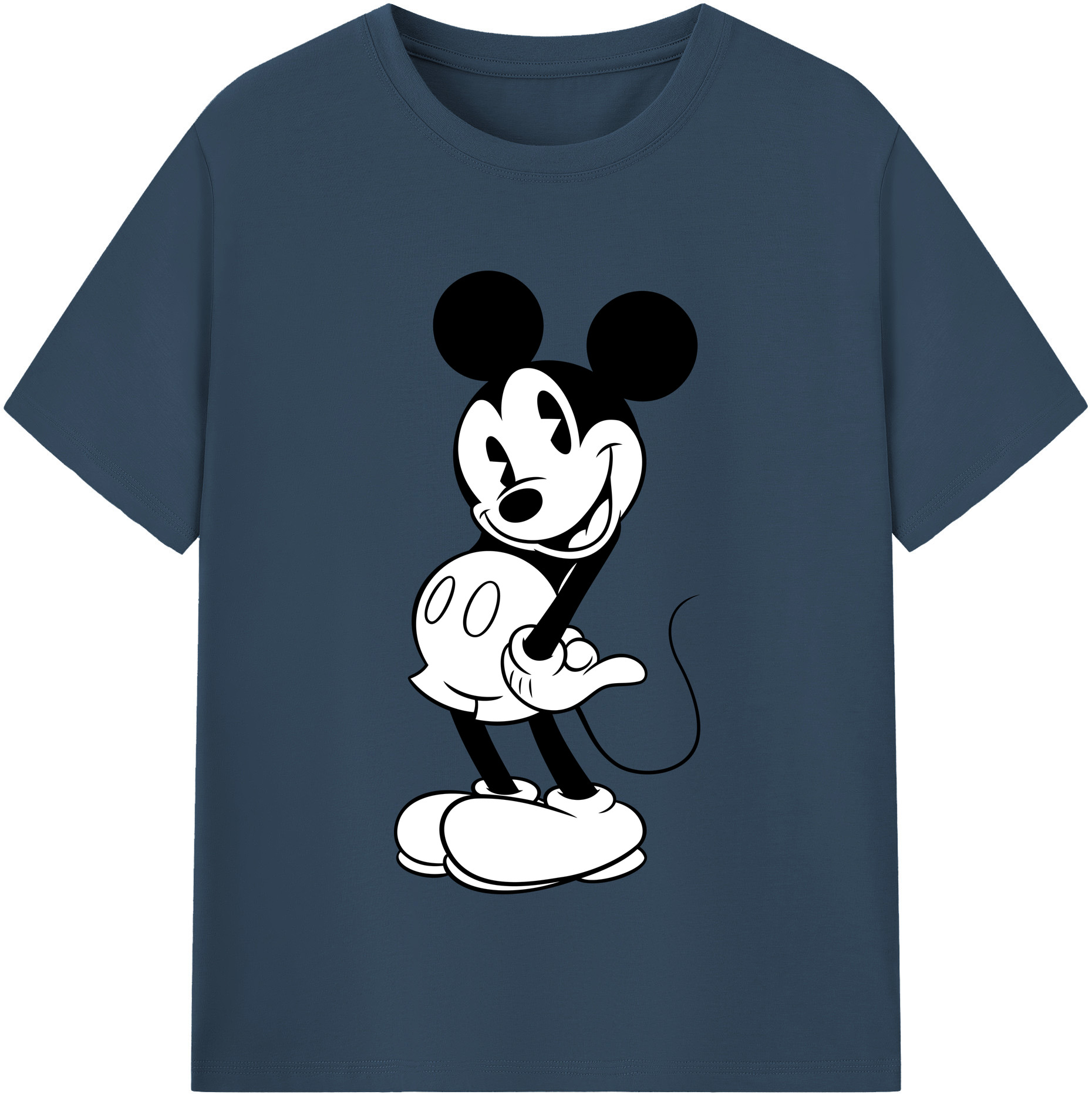（画像用） ミッキーマウス Mickey Mouse レディースカジュアルプリントTシャツ（綿100％）