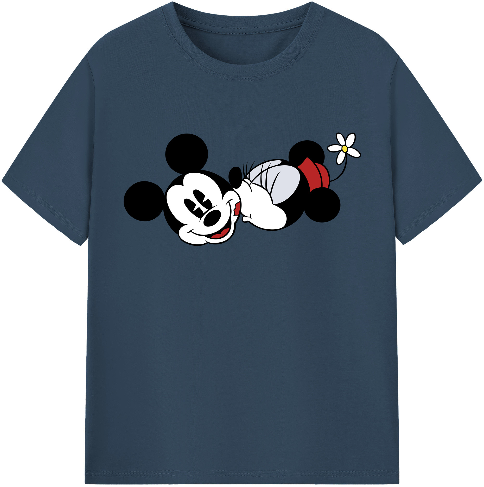 （画像用） ミッキーマウス Mickey Mouse レディースカジュアルプリントTシャツ（綿100％）