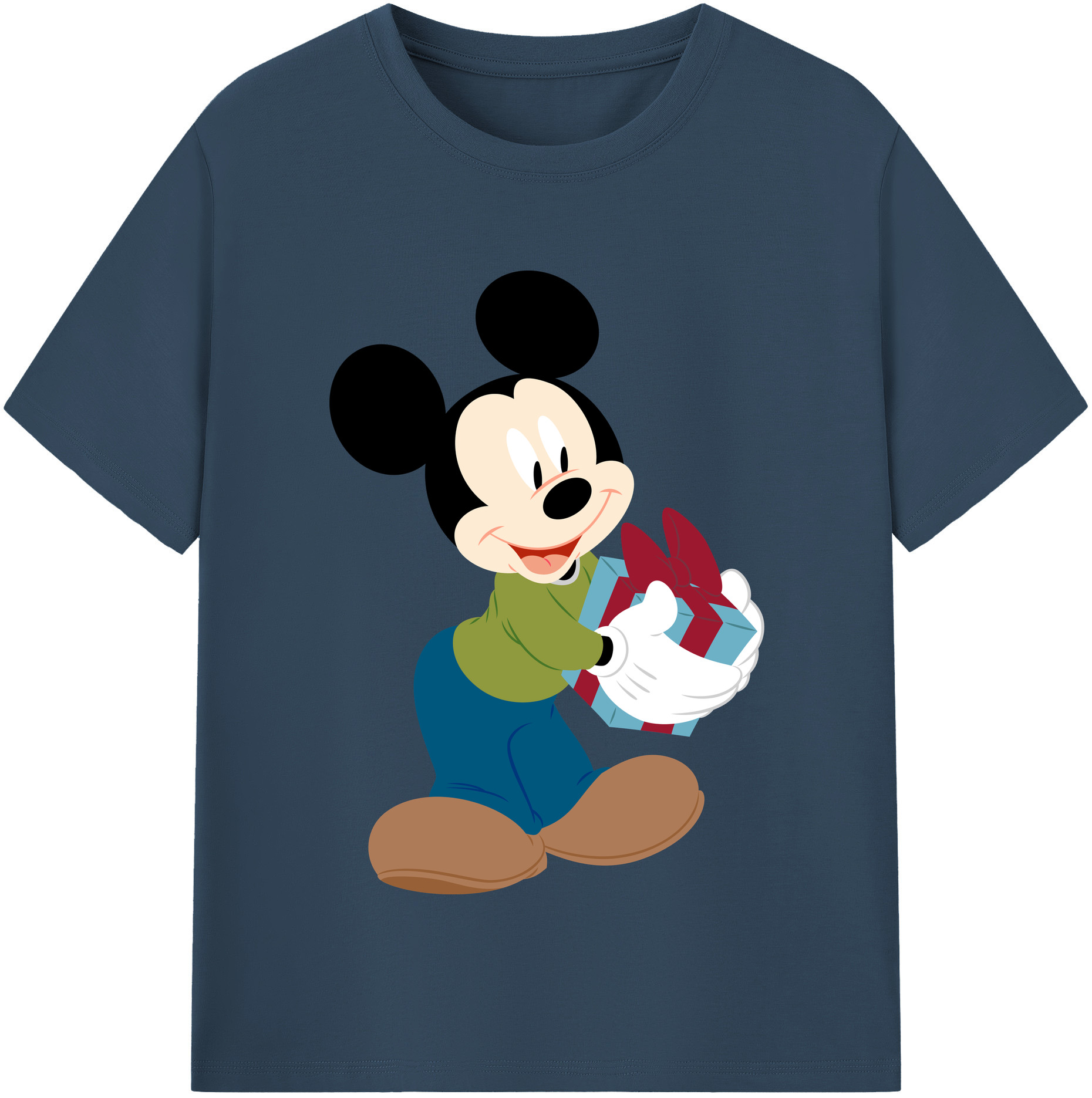 （画像用） ミッキーマウス Mickey Mouse レディースカジュアルプリントTシャツ（綿100％）