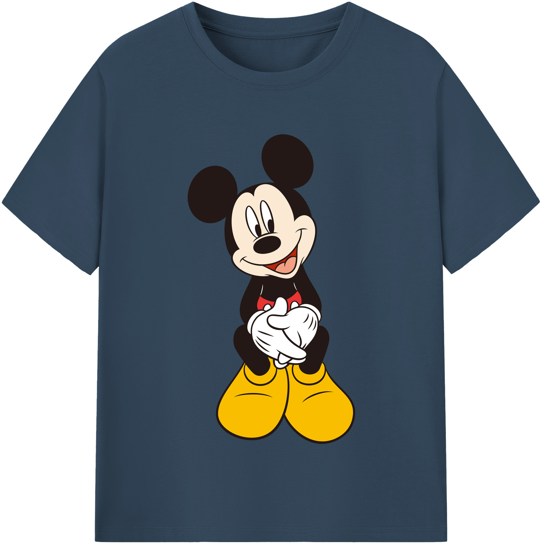 （画像用） ミッキーマウス Mickey Mouse レディースカジュアルプリントTシャツ（綿100％）