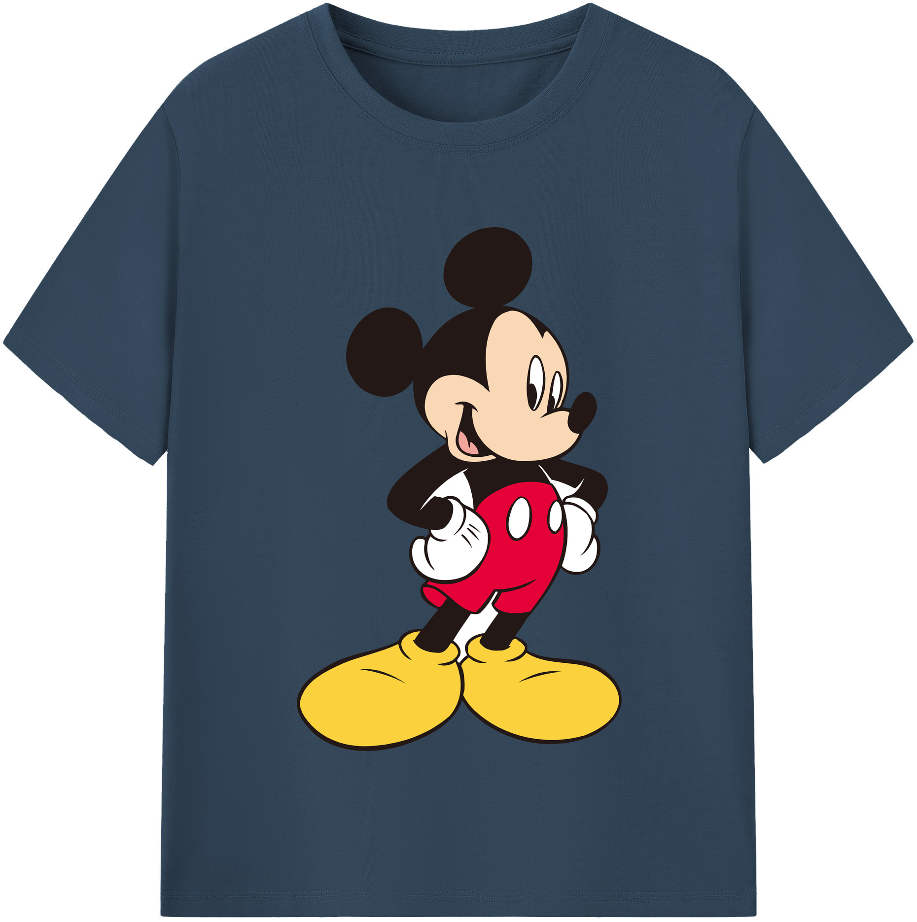 （画像用） ミッキーマウス Mickey Mouse レディースカジュアルプリントTシャツ（綿100％）