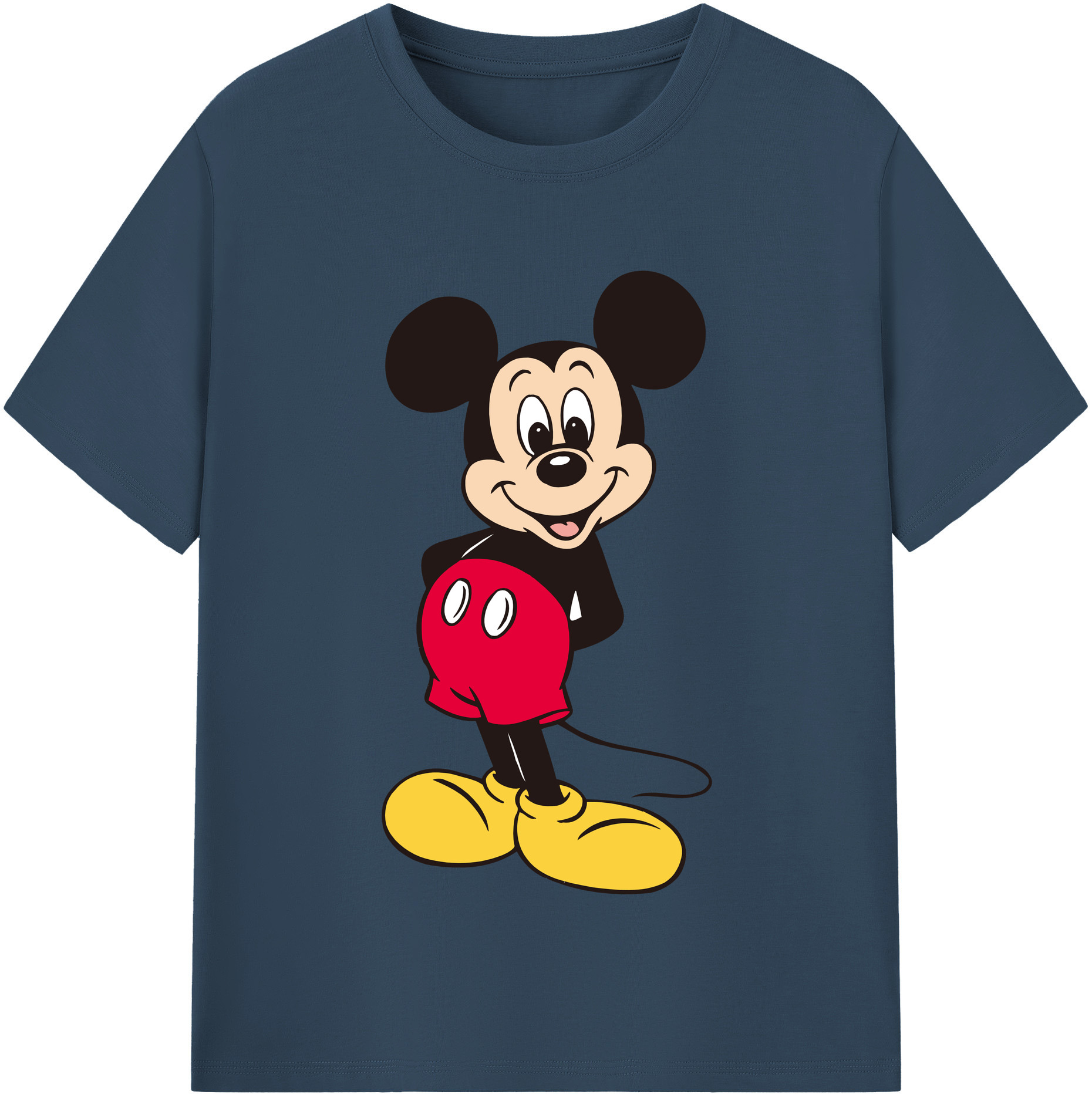 （画像用） ミッキーマウス Mickey Mouse レディースカジュアルプリントTシャツ（綿100％）