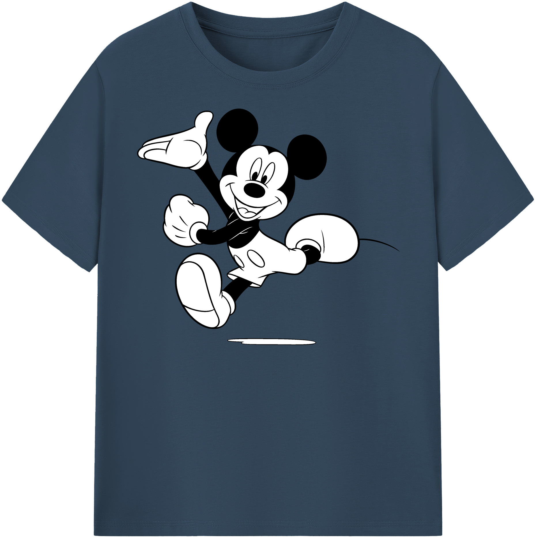 （画像用） ミッキーマウス Mickey Mouse レディースカジュアルプリントTシャツ（綿100％）