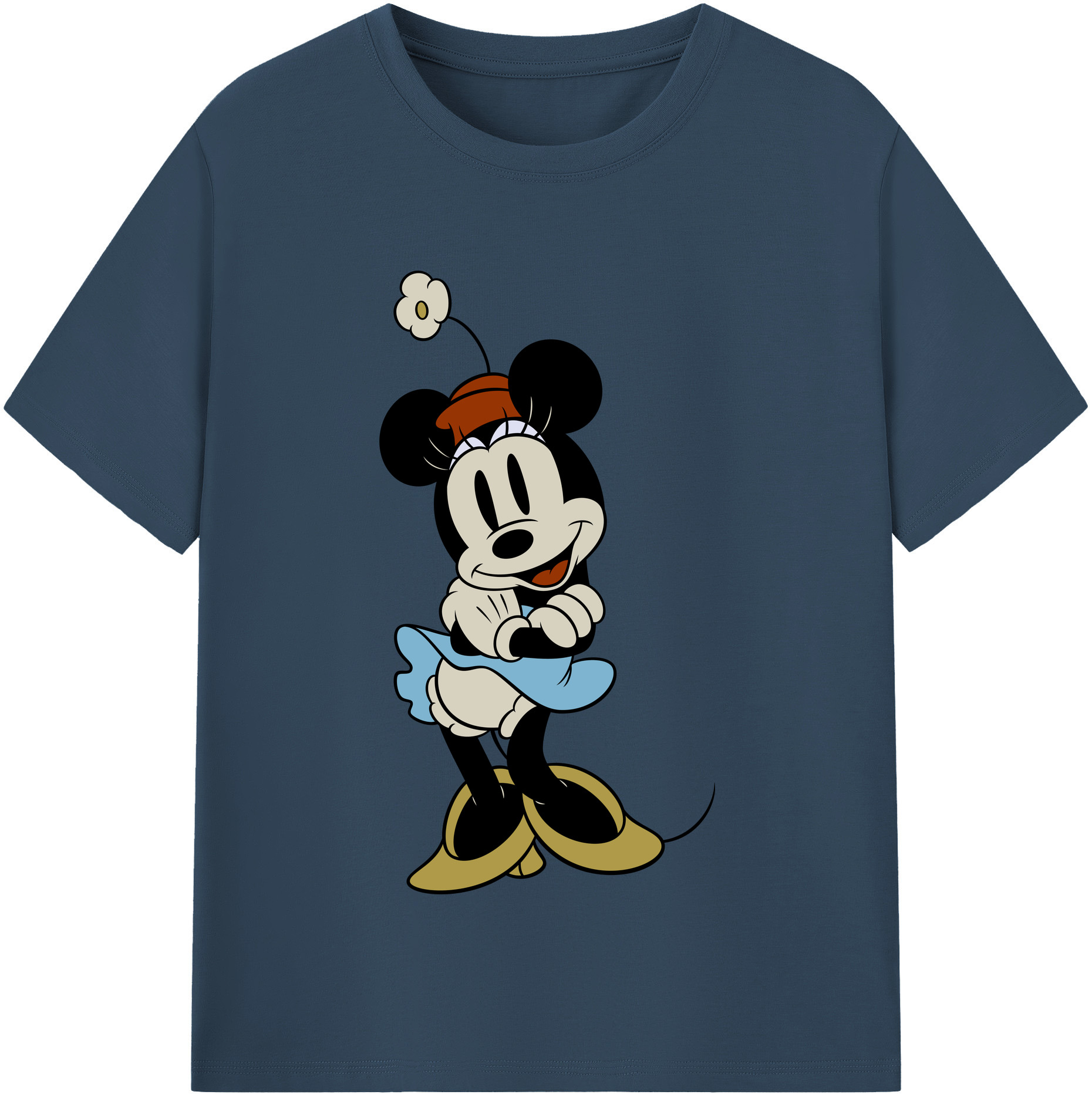 （画像用） ミッキーマウス Mickey Mouse レディースカジュアルプリントTシャツ（綿100％）