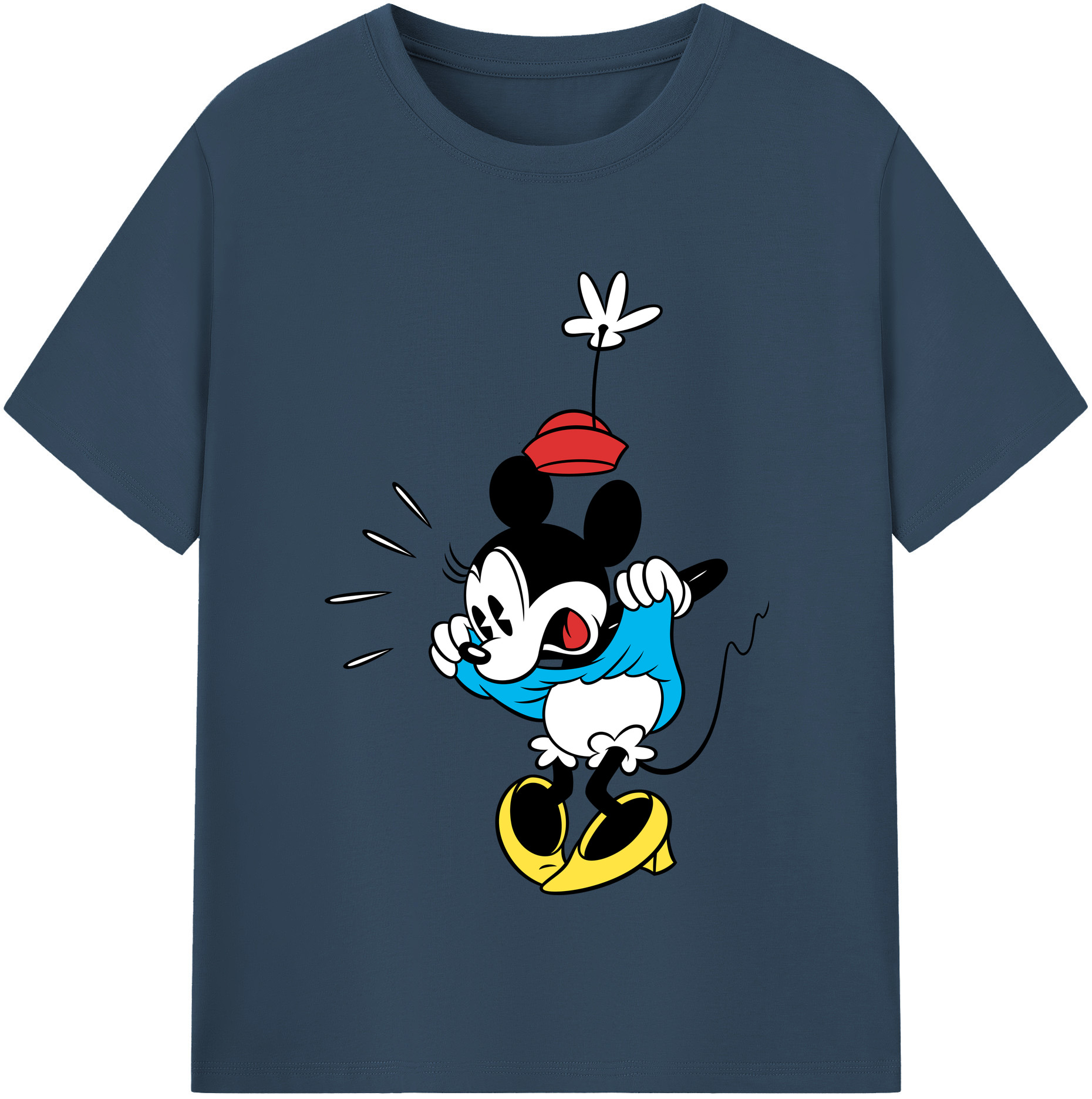 （画像用） ミッキーマウス Mickey Mouse レディースカジュアルプリントTシャツ（綿100％）