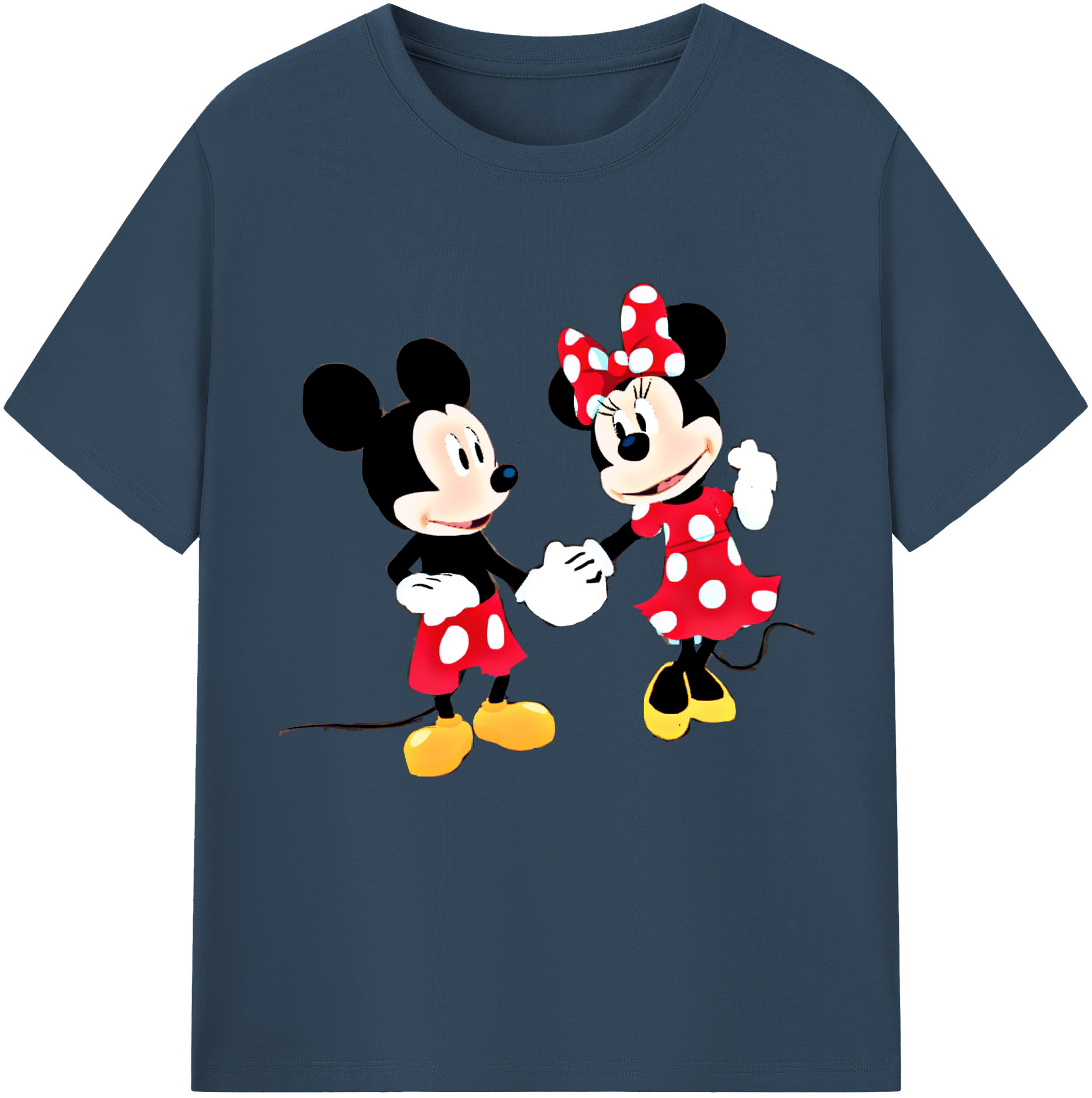 （画像用） ミッキーマウス Mickey Mouse レディースカジュアルプリントTシャツ（綿100％）