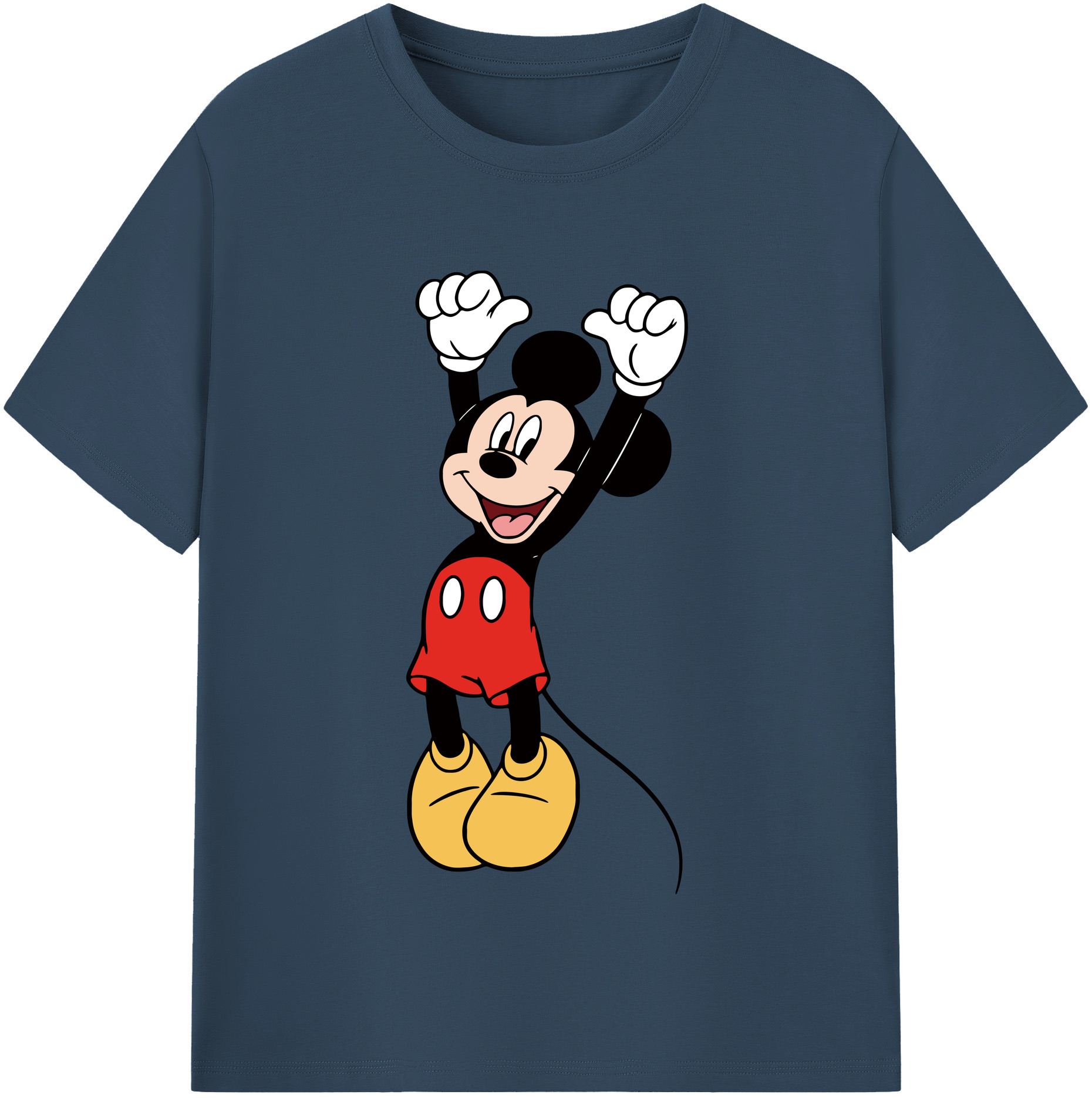 （画像用） ミッキーマウス Mickey Mouse レディースカジュアルプリントTシャツ（綿100％）