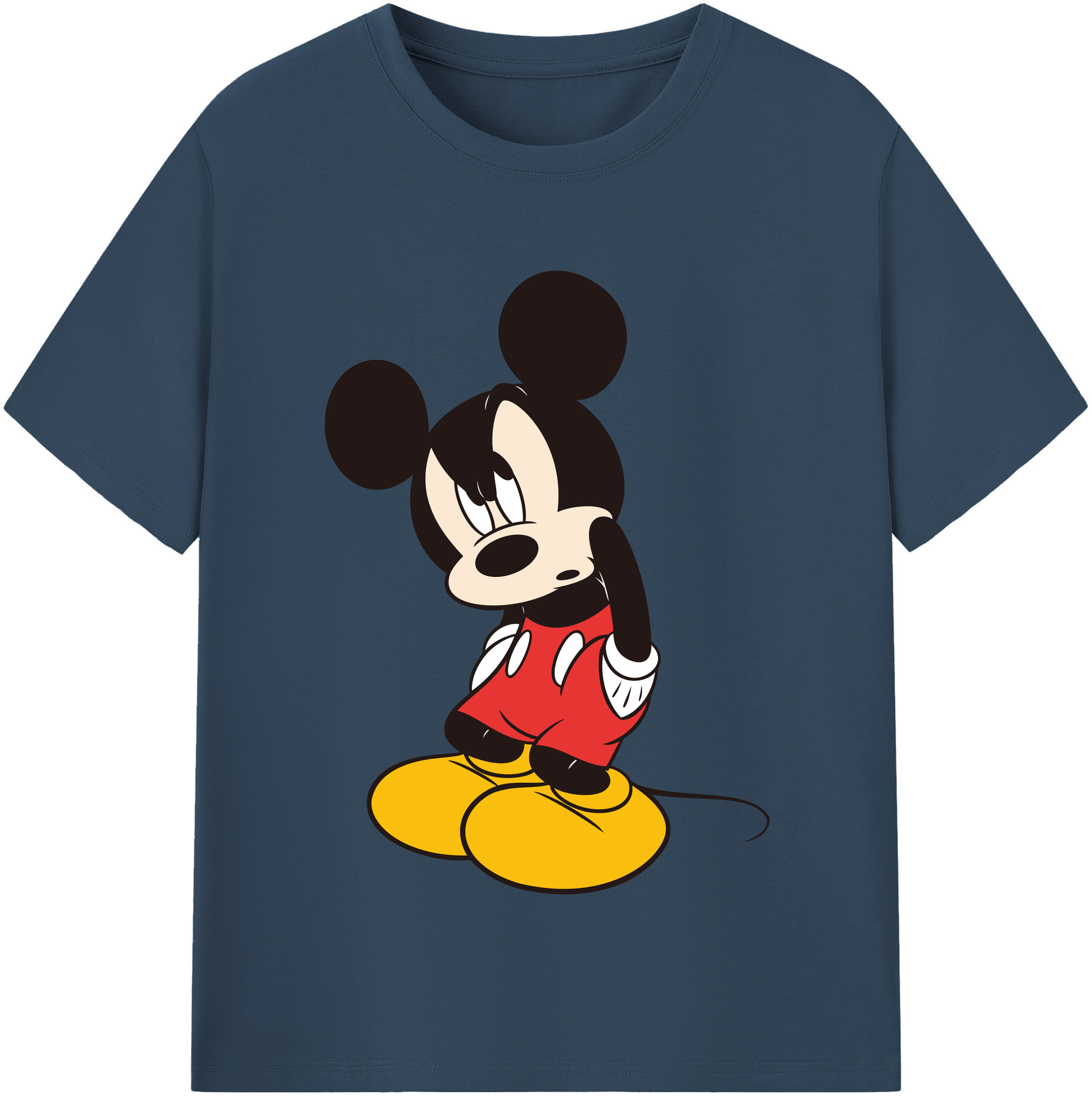 （画像用） ミッキーマウス Mickey Mouse レディースカジュアルプリントTシャツ（綿100％）