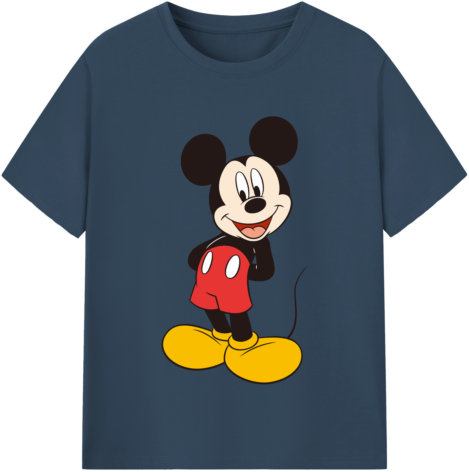 （画像用） ミッキーマウス Mickey Mouse レディースカジュアルプリントTシャツ（綿100％）
