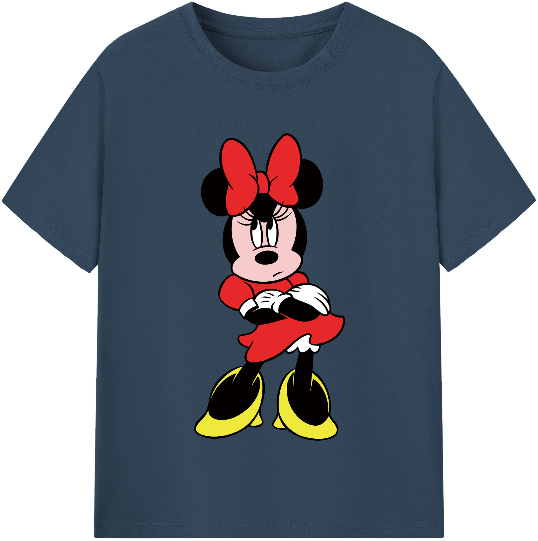 （画像用） ミッキーマウス Mickey Mouse レディースカジュアルプリントTシャツ（綿100％）