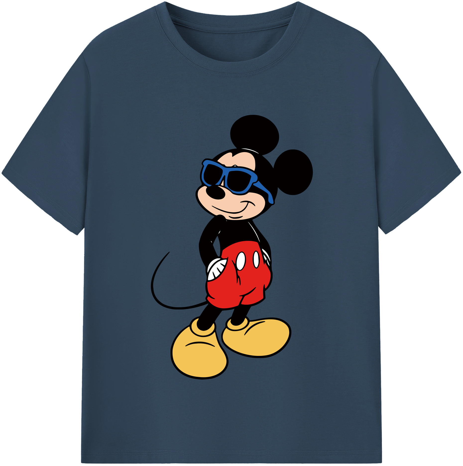 （画像用） ミッキーマウス Mickey Mouse レディースカジュアルプリントTシャツ（綿100％）