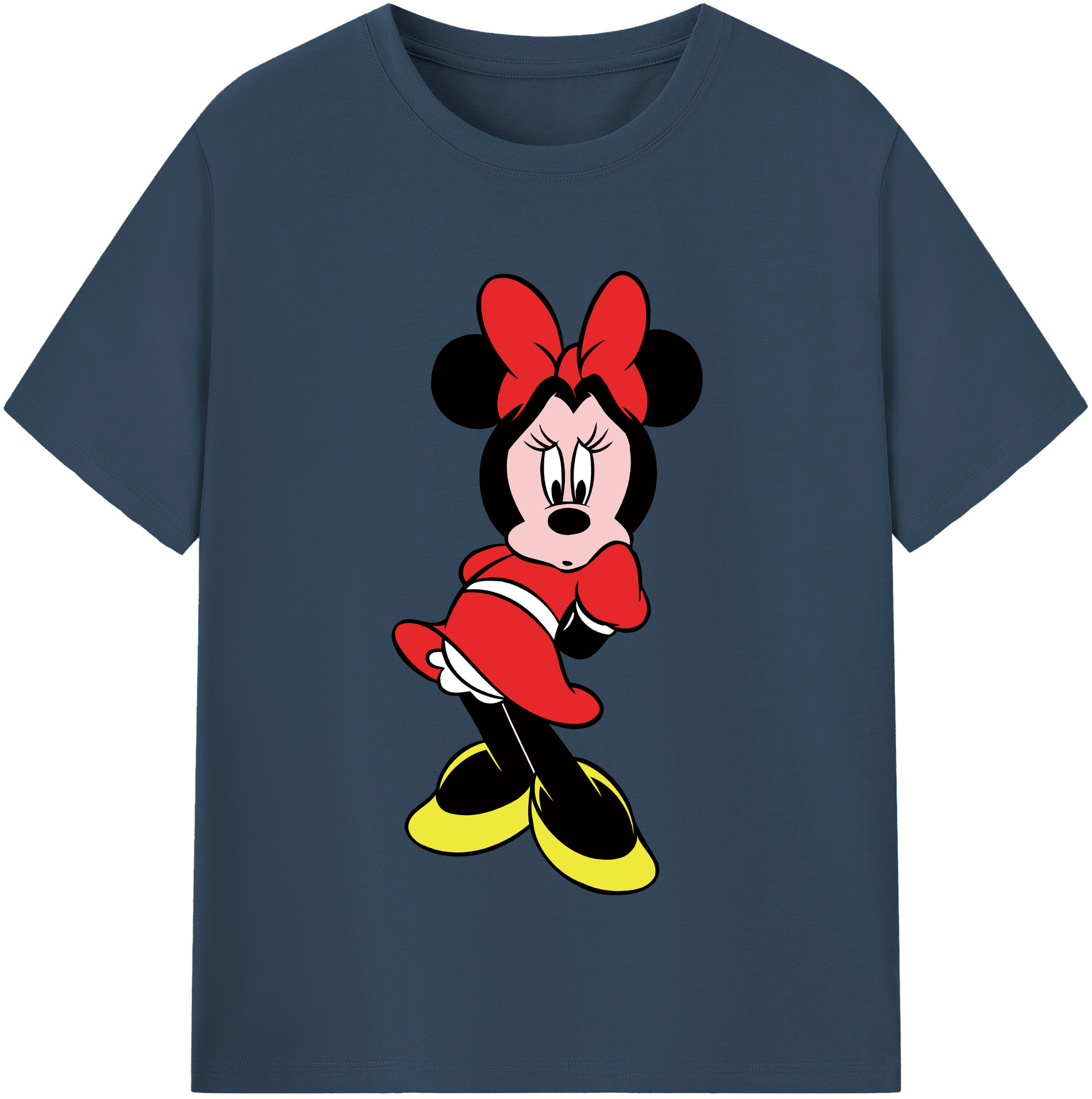 （画像用） ミッキーマウス Mickey Mouse レディースカジュアルプリントTシャツ（綿100％）