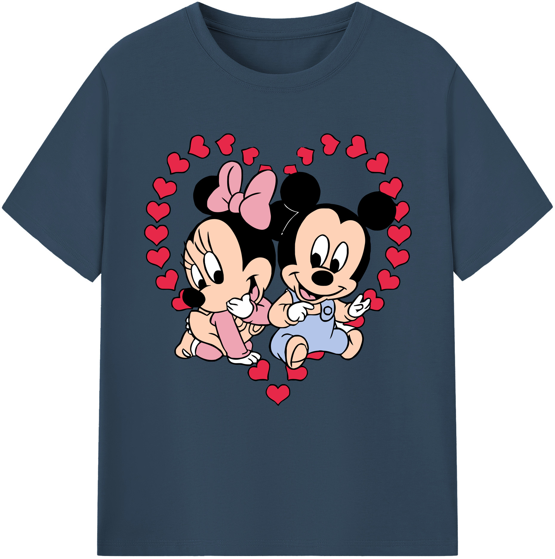 （画像用） ミッキーマウス Mickey Mouse レディースカジュアルプリントTシャツ（綿100％）