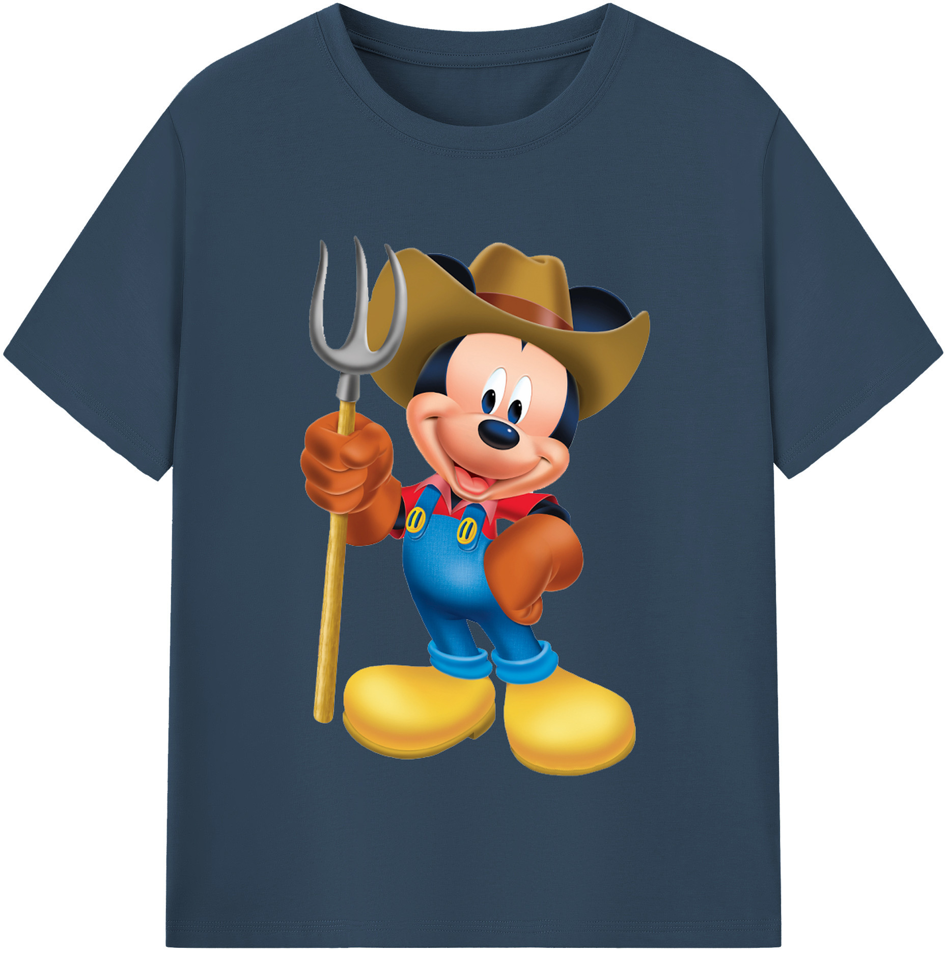 （画像用） ミッキーマウス Mickey Mouse レディースカジュアルプリントTシャツ（綿100％）