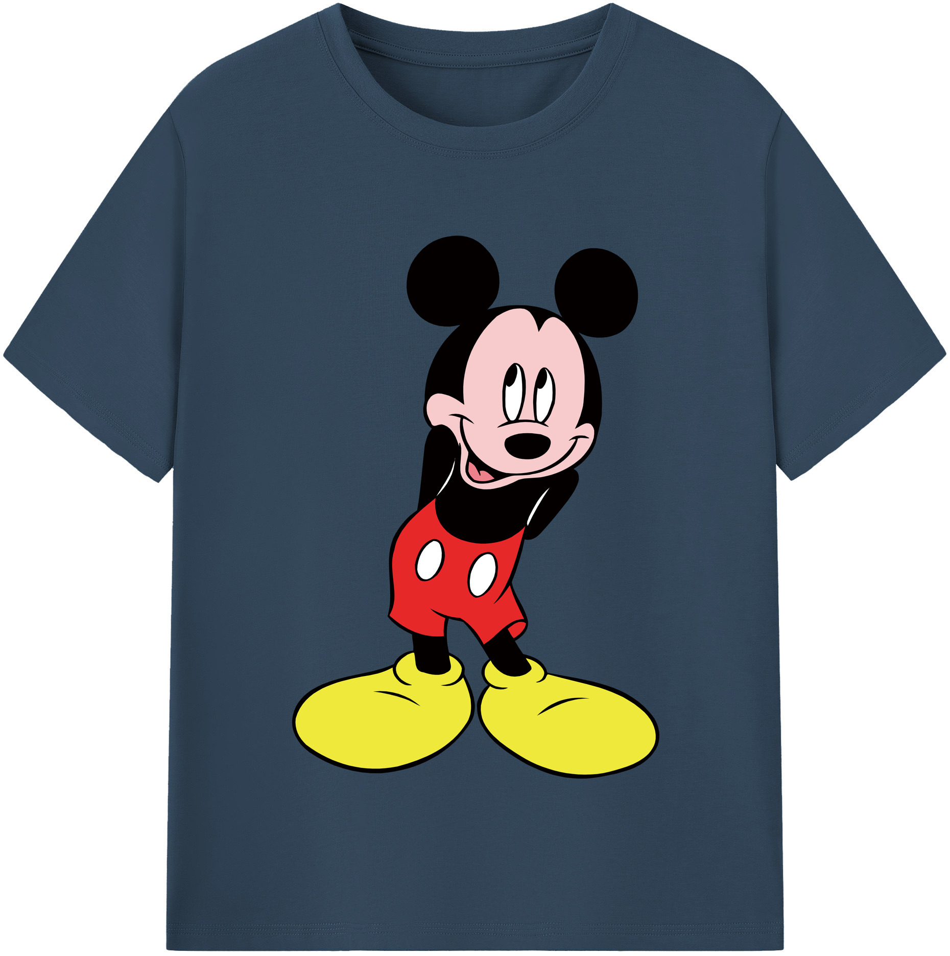 （画像用） ミッキーマウス Mickey Mouse レディースカジュアルプリントTシャツ（綿100％）