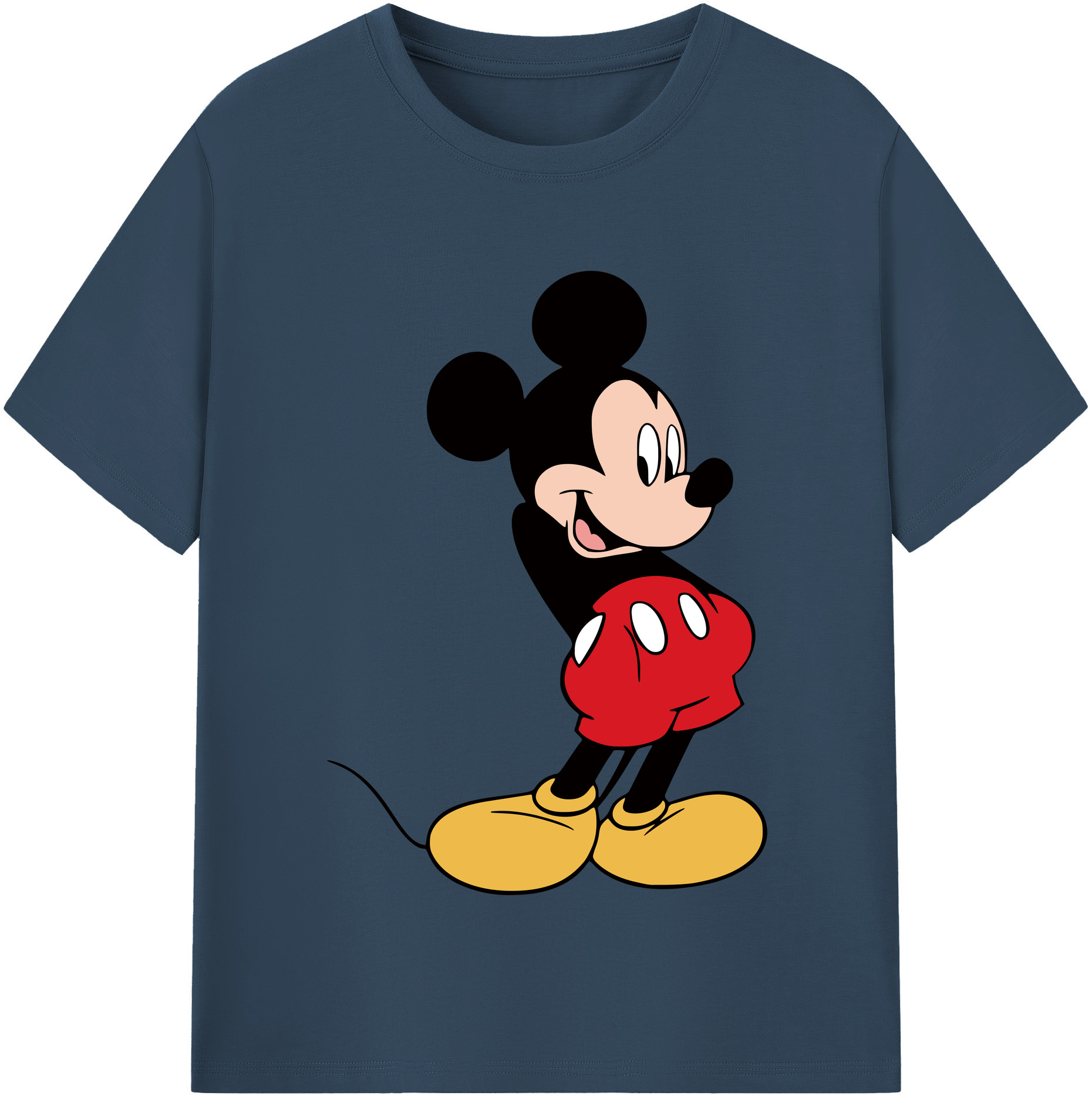（画像用） ミッキーマウス Mickey Mouse レディースカジュアルプリントTシャツ（綿100％）
