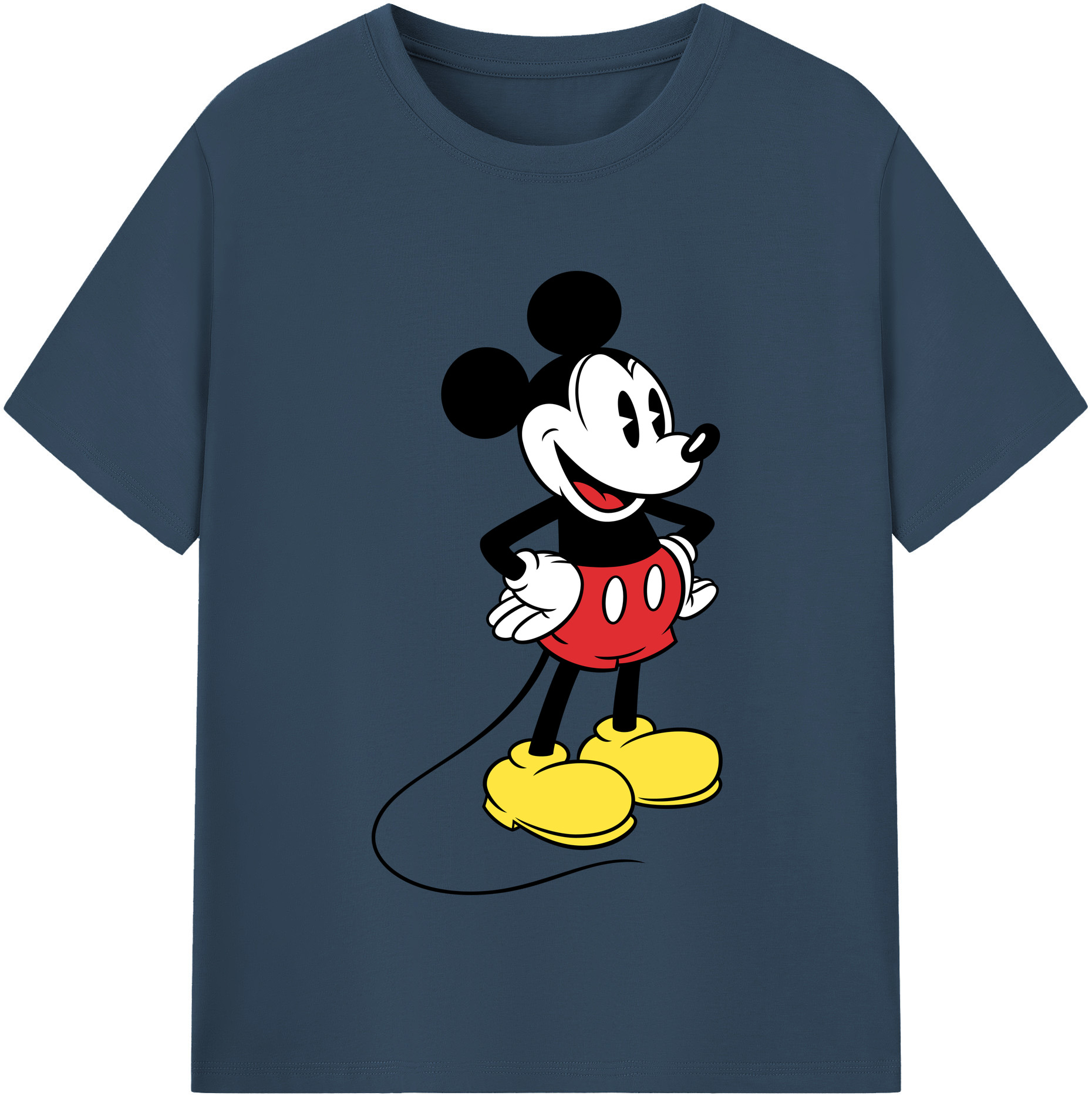 （画像用） ミッキーマウス Mickey Mouse レディースカジュアルプリントTシャツ（綿100％）