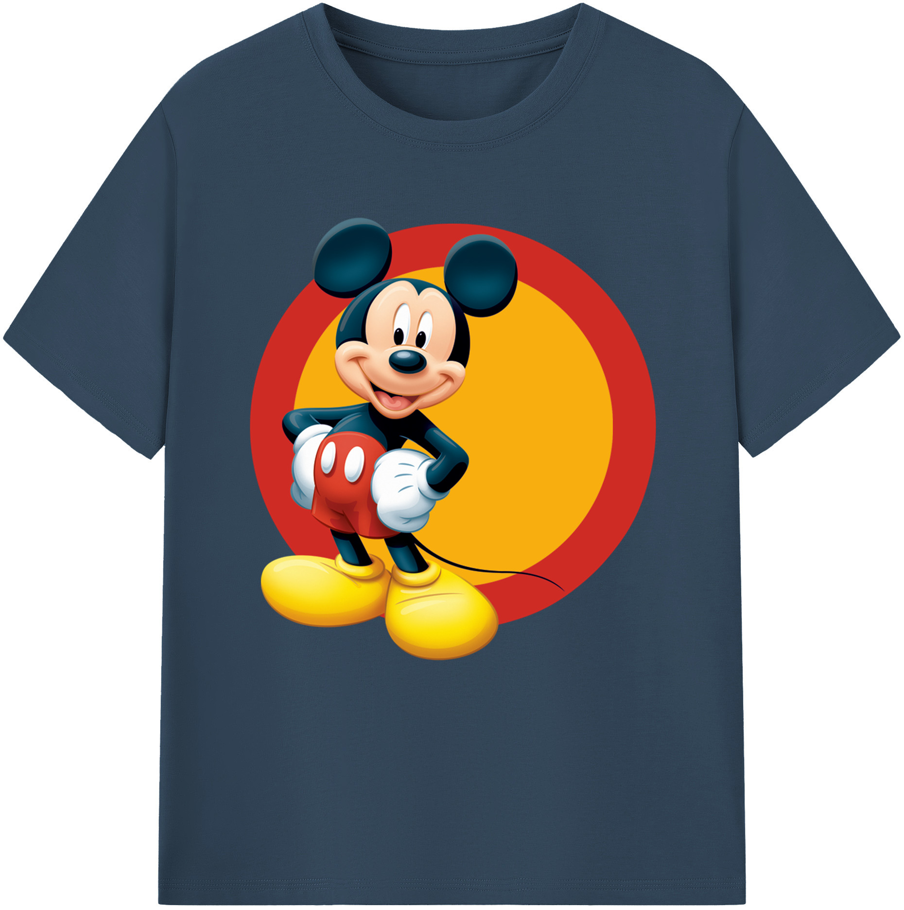 （画像用） ミッキーマウス Mickey Mouse レディースカジュアルプリントTシャツ（綿100％）