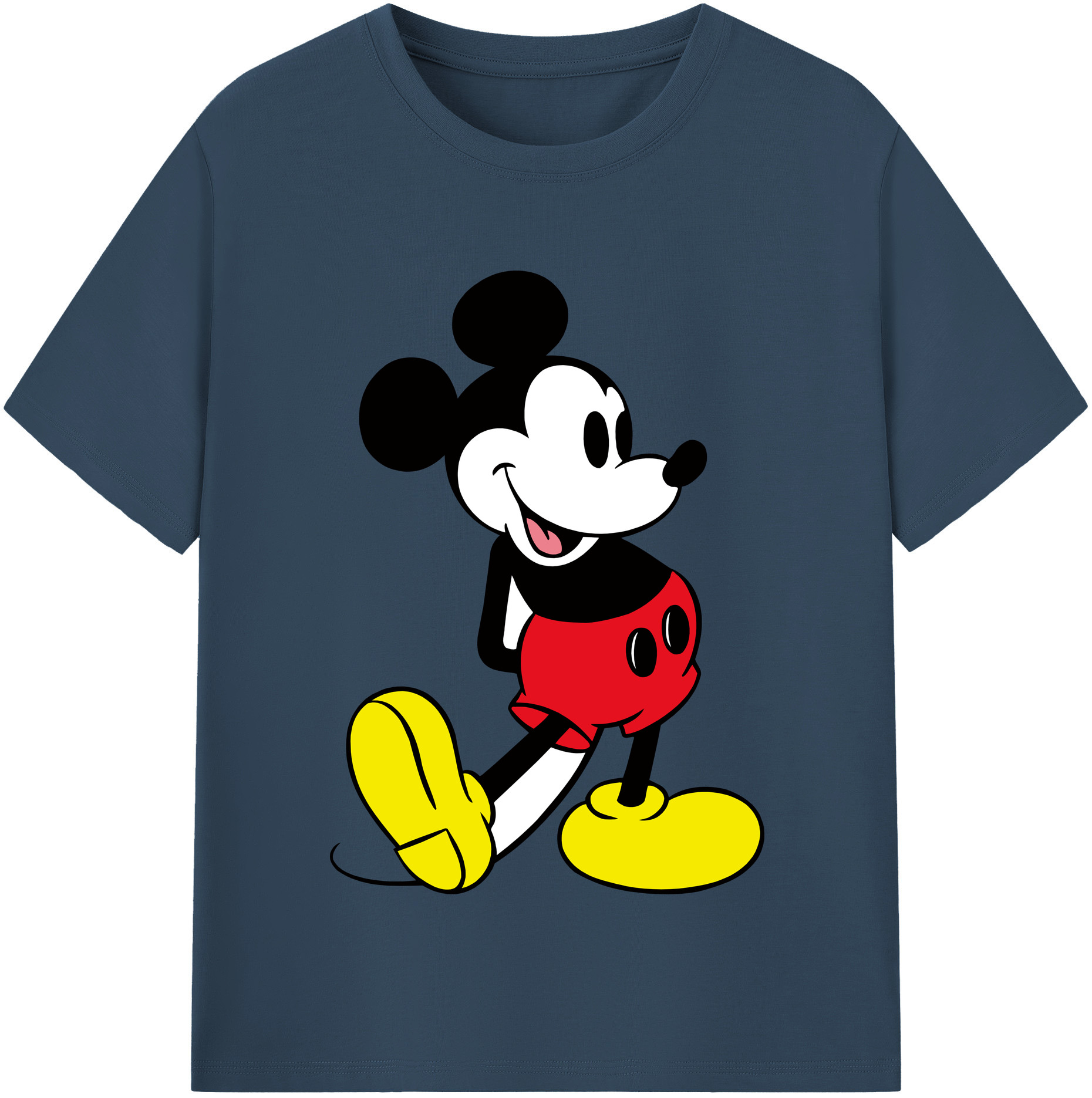 （画像用） ミッキーマウス Mickey Mouse レディースカジュアルプリントTシャツ（綿100％）