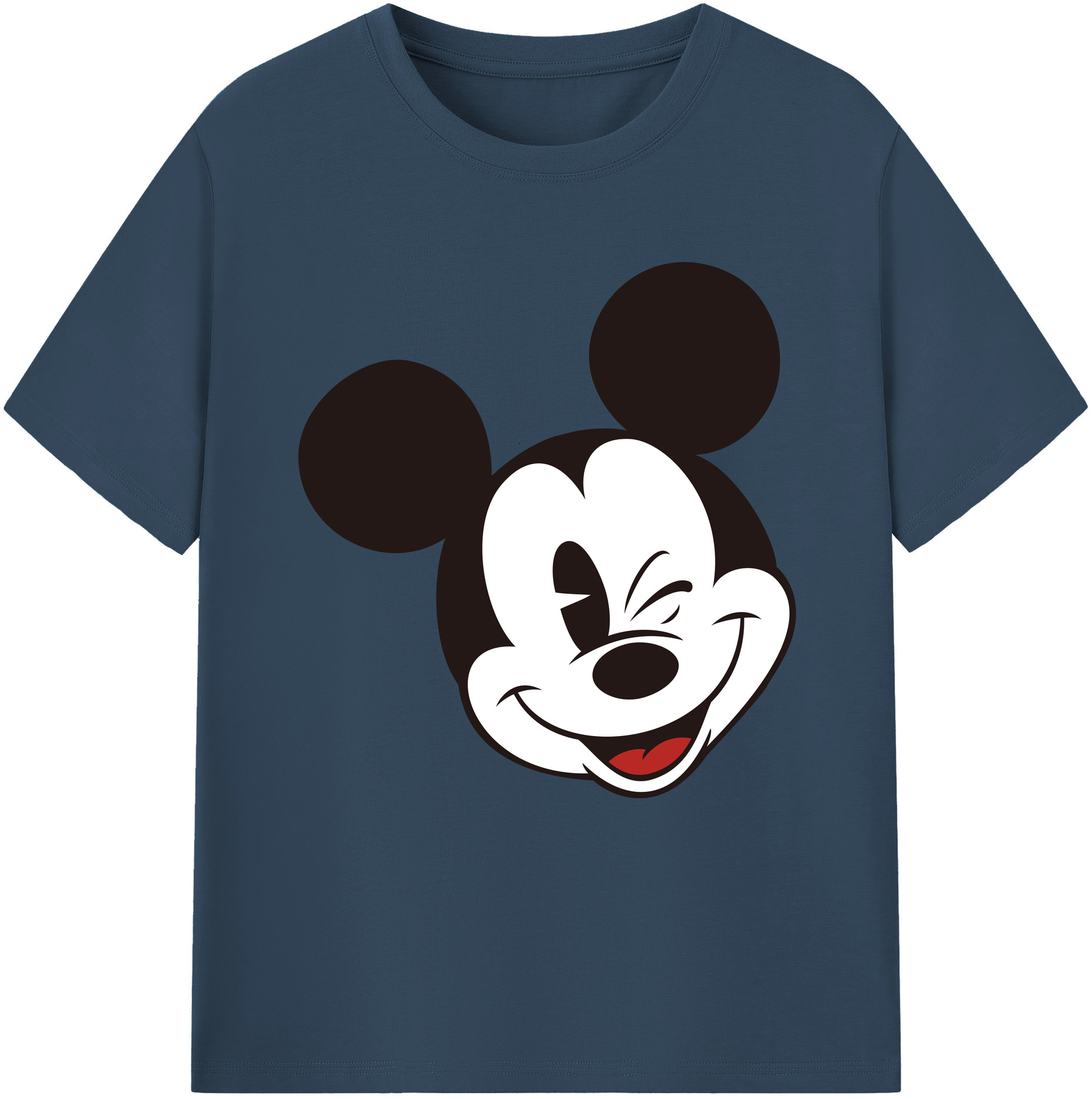 （画像用） ミッキーマウス Mickey Mouse レディースカジュアルプリントTシャツ（綿100％）