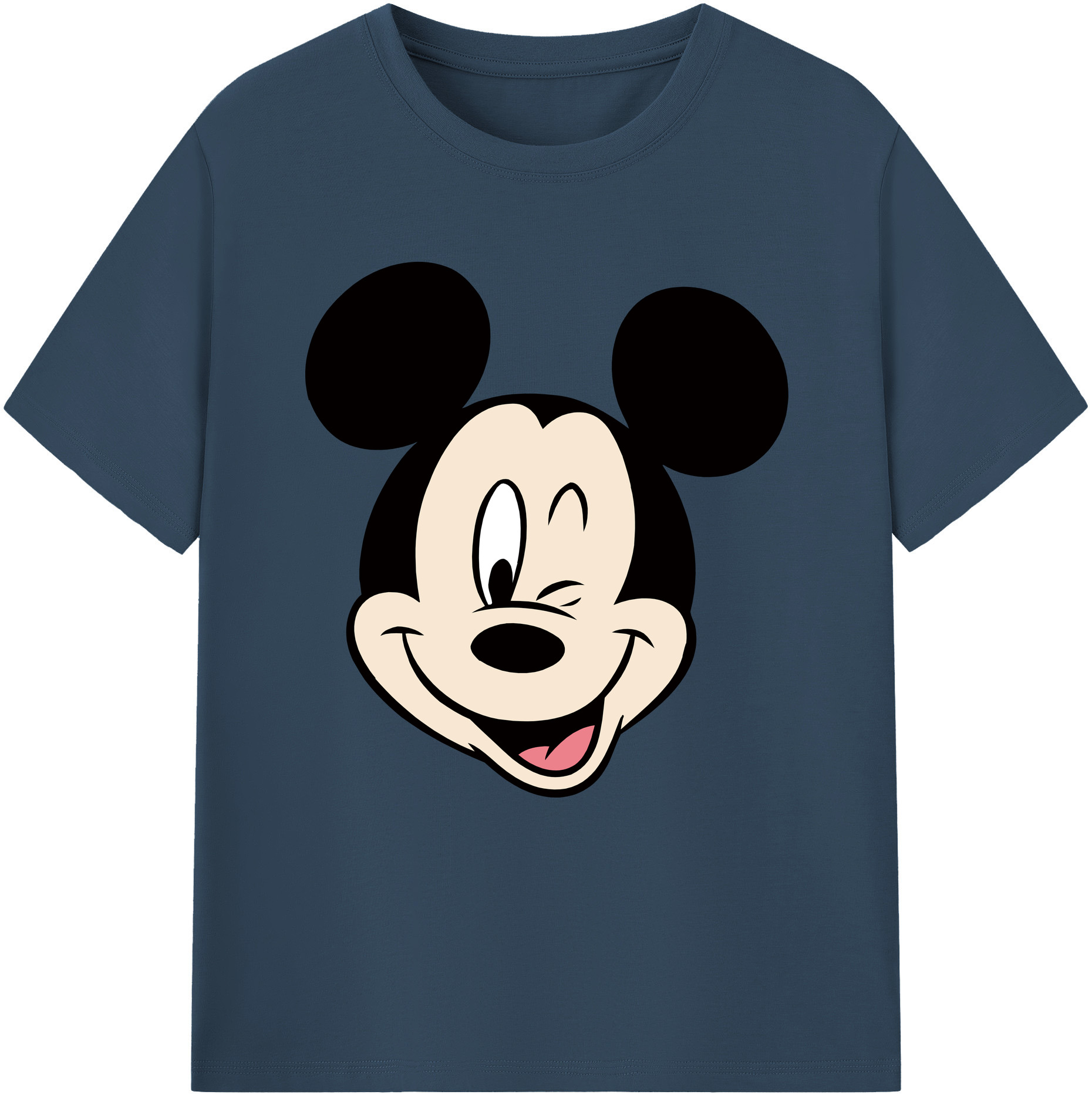 （画像用） ミッキーマウス Mickey Mouse レディースカジュアルプリントTシャツ（綿100％）