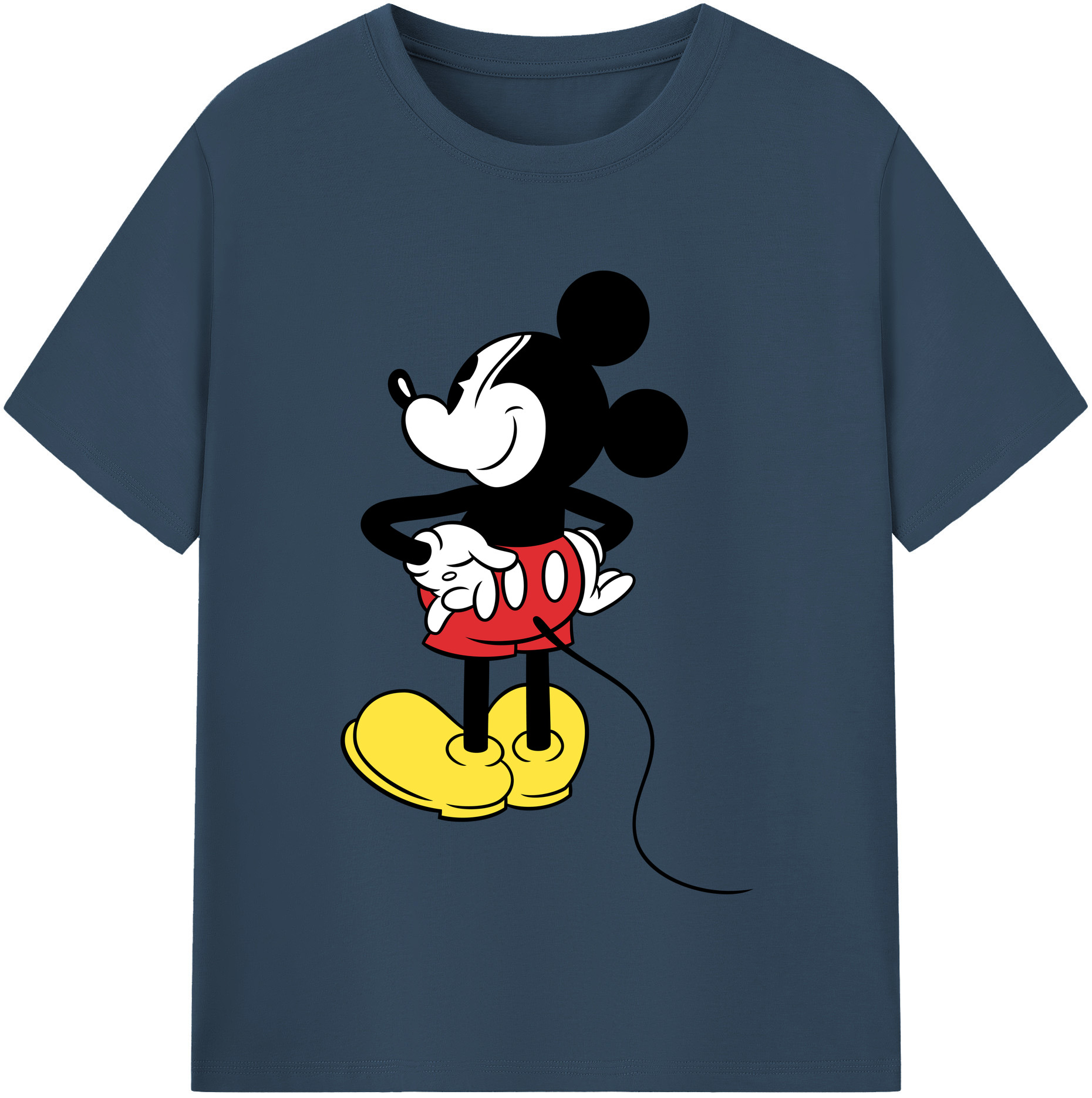 （画像用） ミッキーマウス Mickey Mouse レディースカジュアルプリントTシャツ（綿100％）